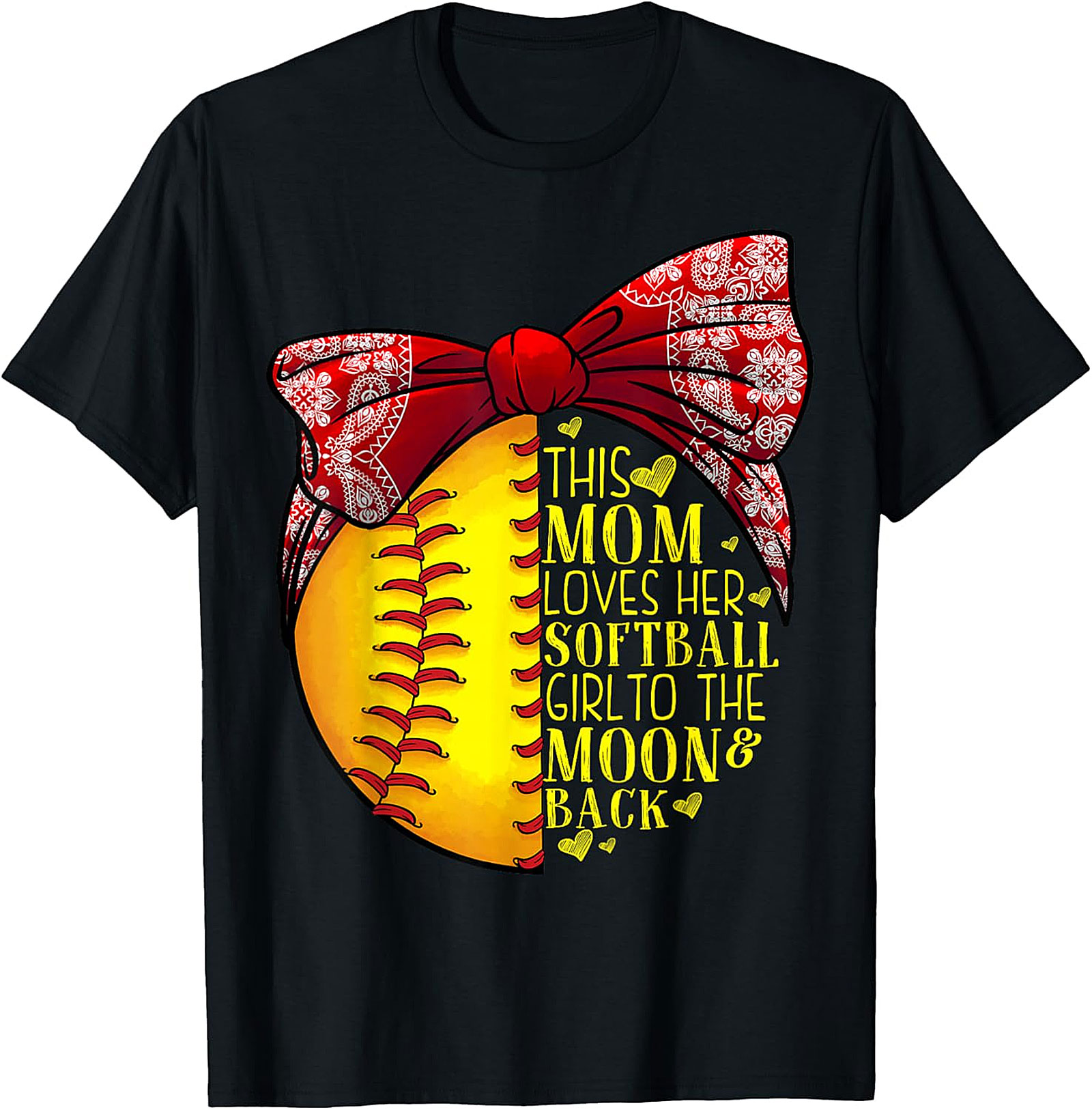Softball Mom T-Shirt - Love Her To The Moon & Back Tee