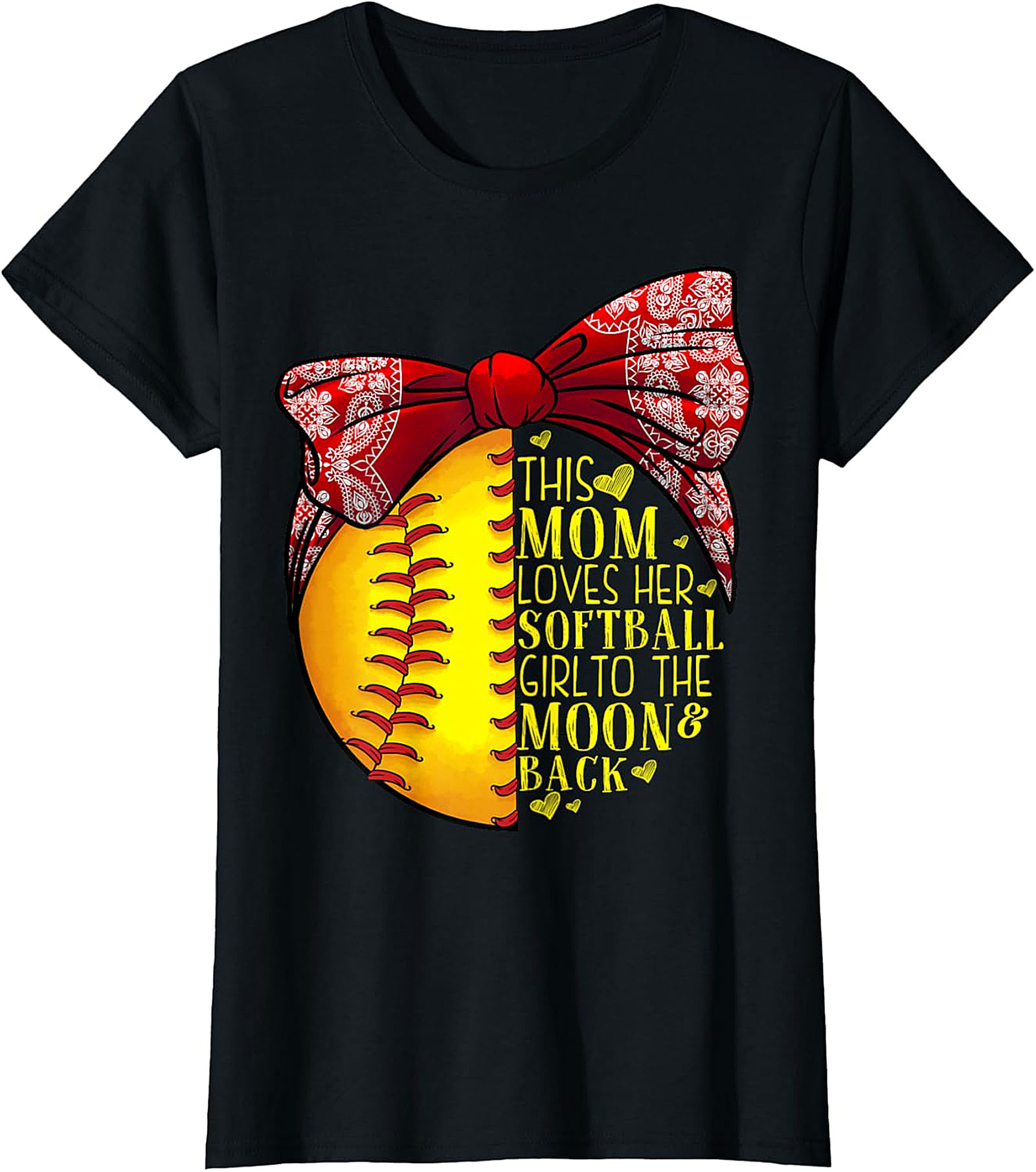 Softball Mom T-Shirt - Love Her To The Moon & Back Tee