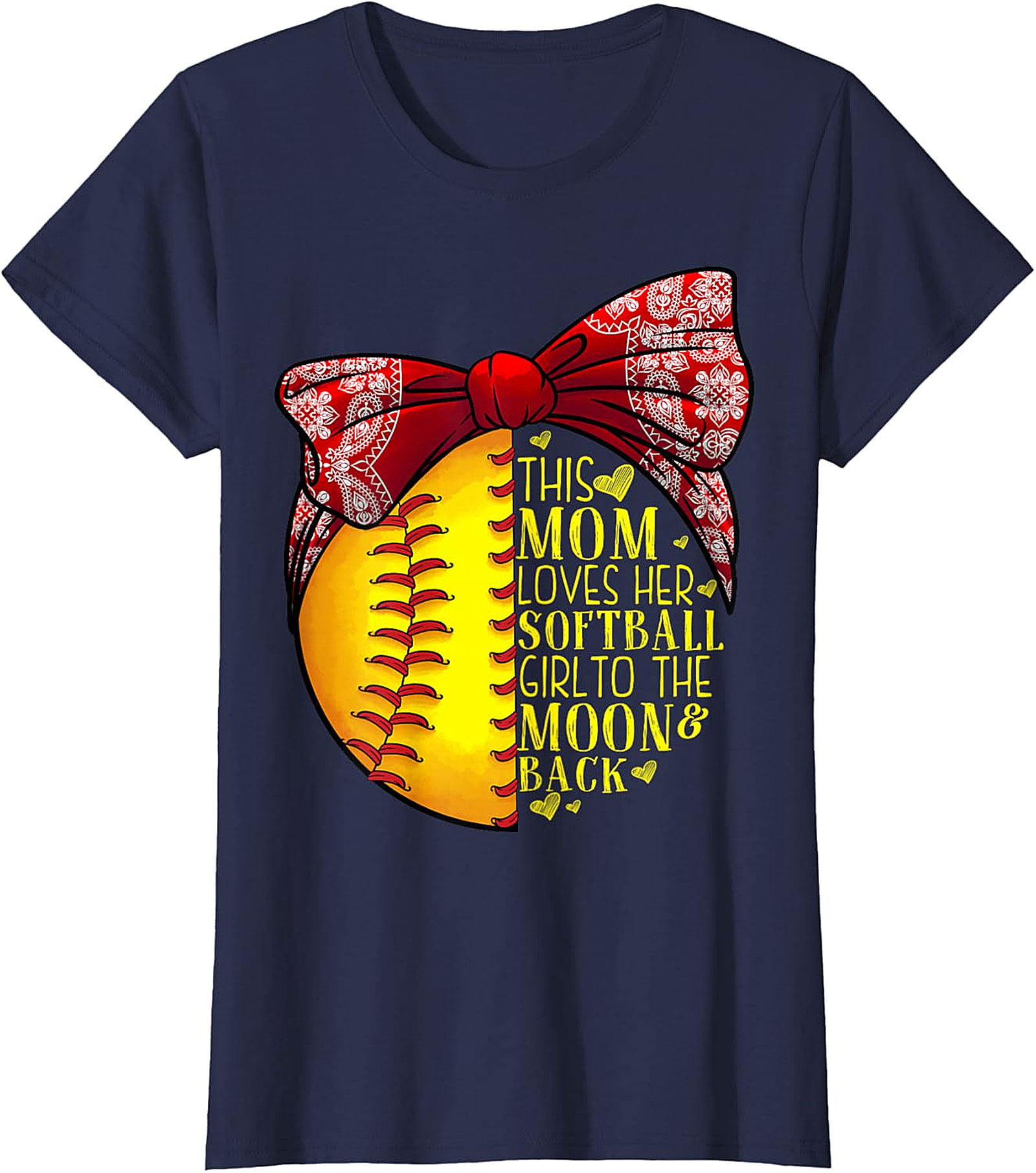 Softball Mom T-Shirt - Love Her To The Moon & Back Tee