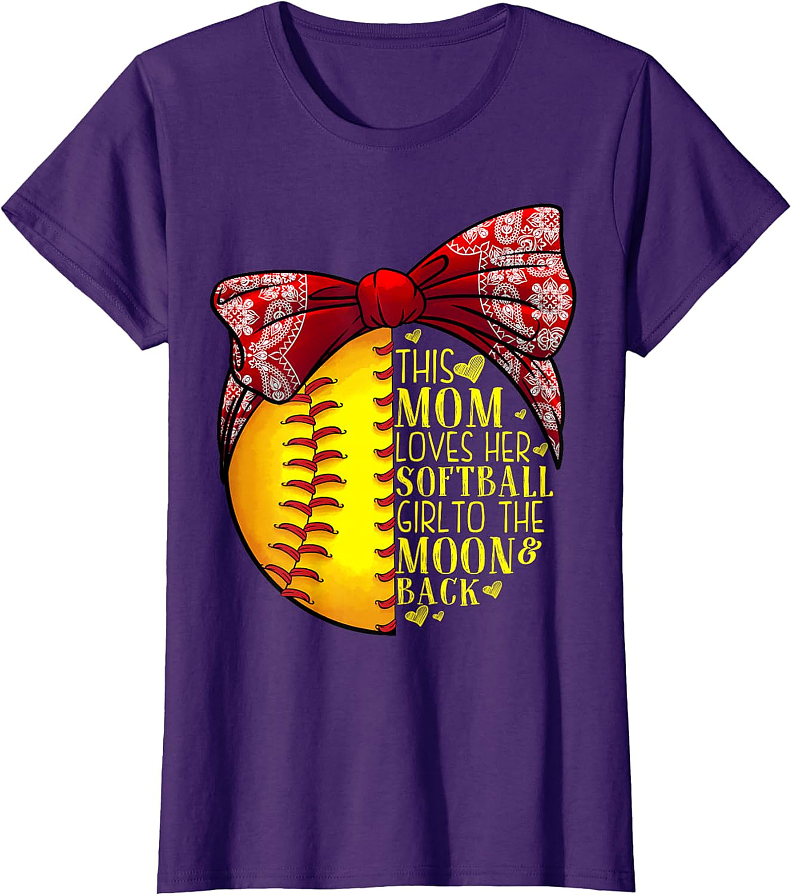 Softball Mom T-Shirt - Love Her To The Moon & Back Tee