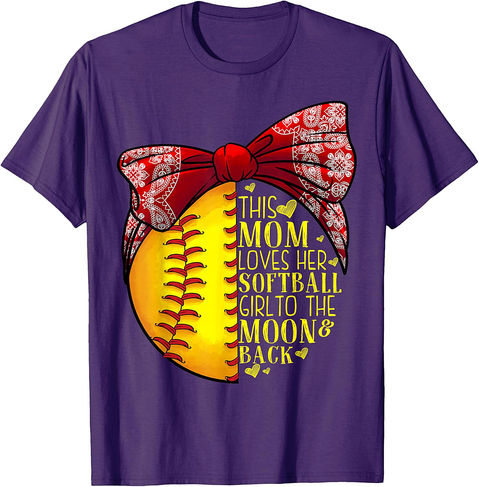Softball Mom T-Shirt - Love Her To The Moon & Back Tee