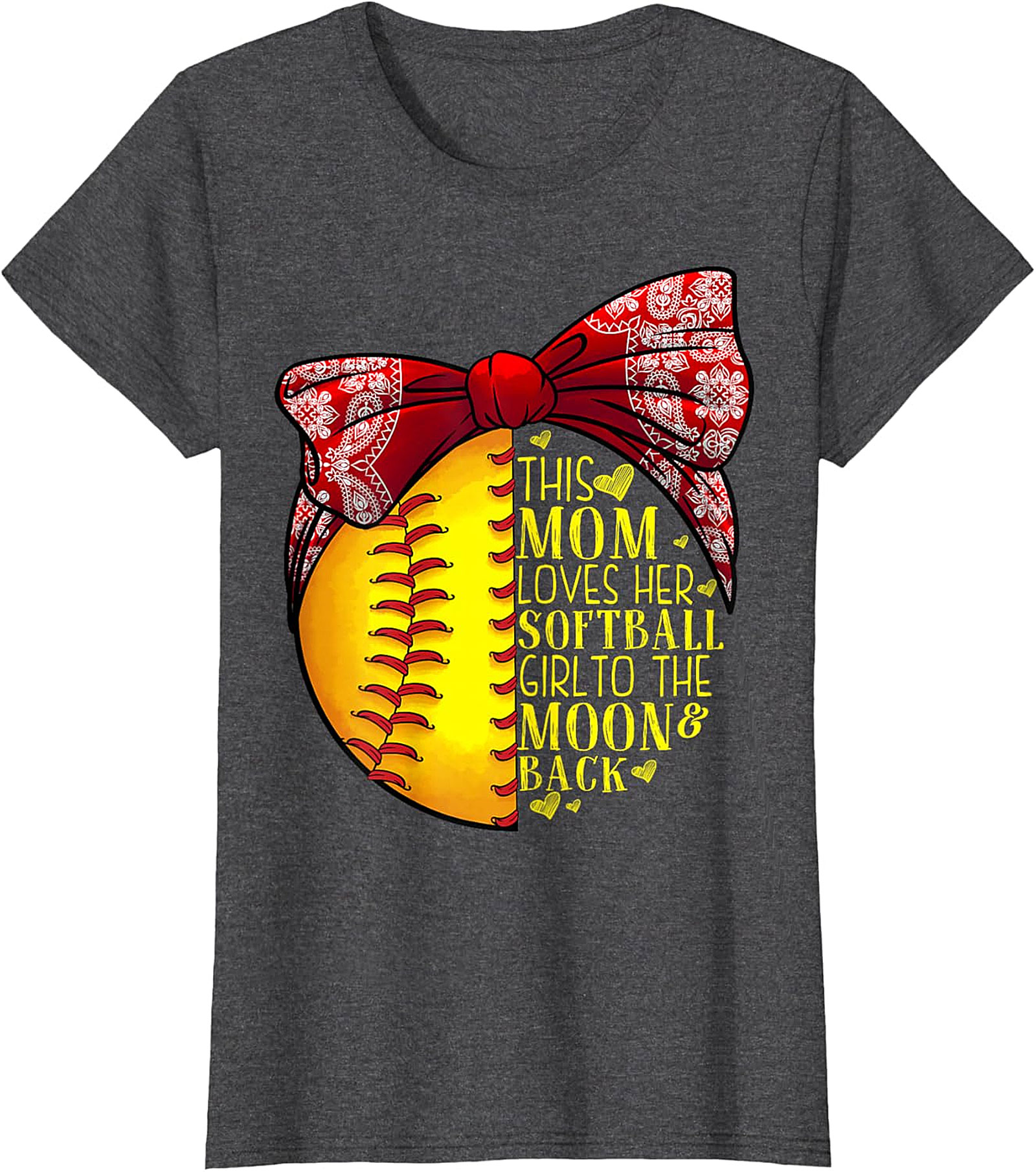 Softball Mom T-Shirt - Love Her To The Moon & Back Tee
