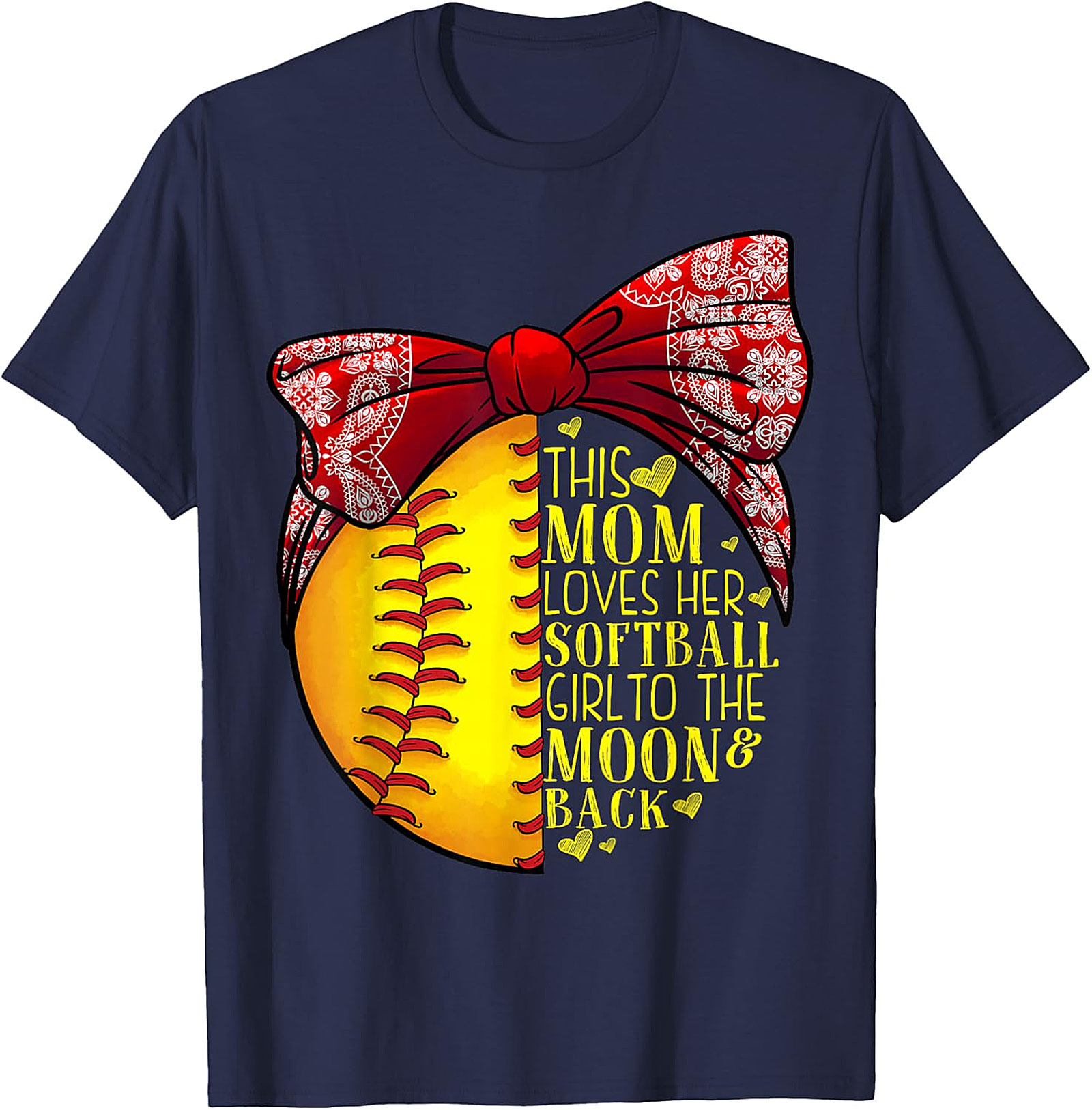 Softball Mom T-Shirt - Love Her To The Moon & Back Tee