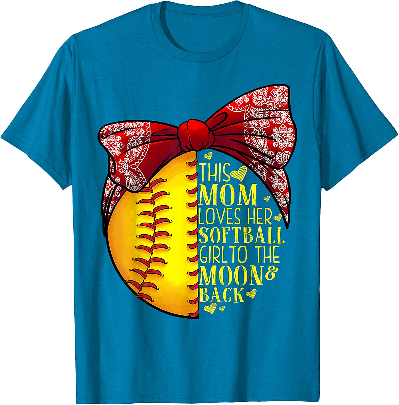Softball Mom T-Shirt - Love Her To The Moon & Back Tee