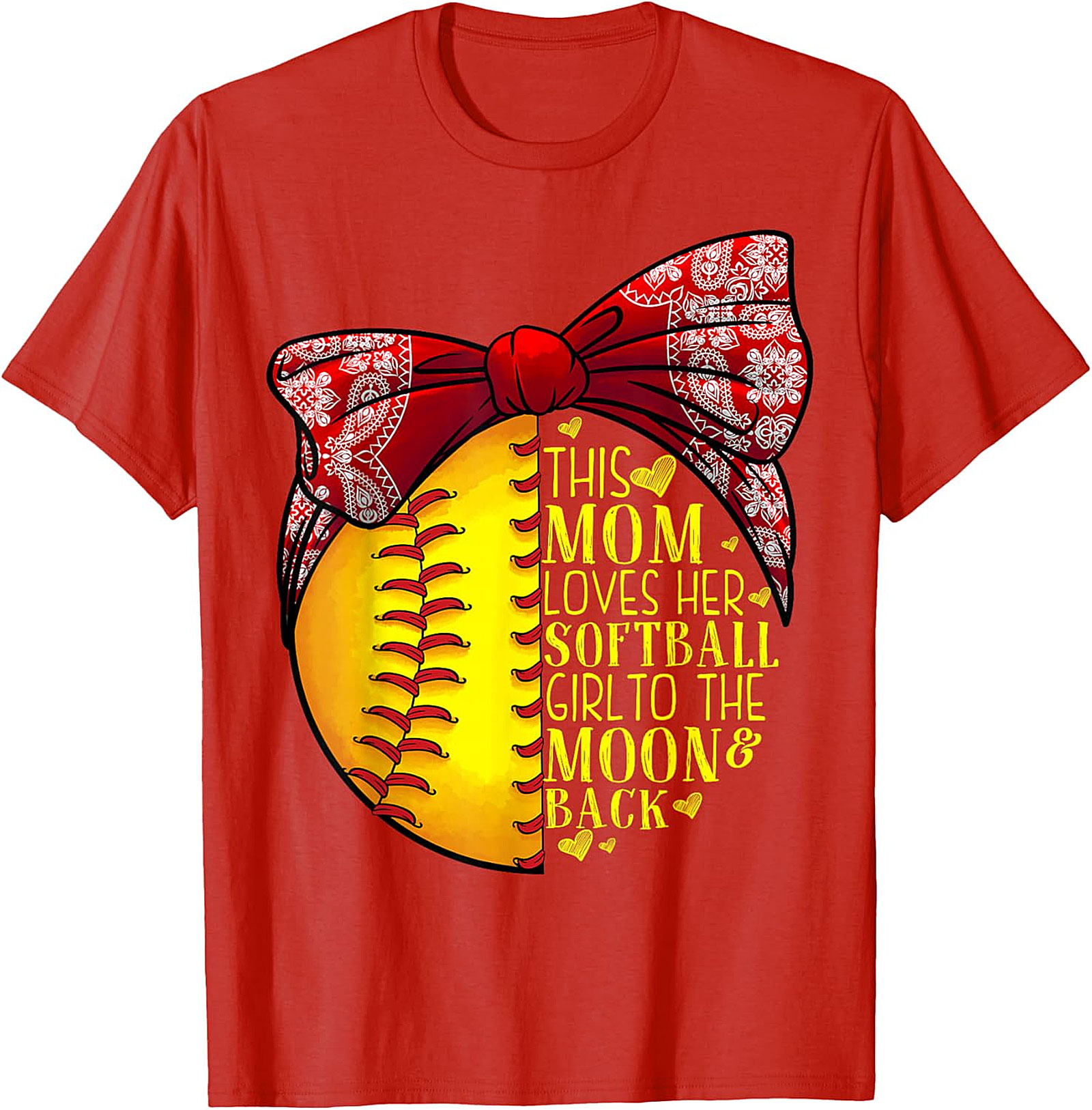 Softball Mom T-Shirt - Love Her To The Moon & Back Tee