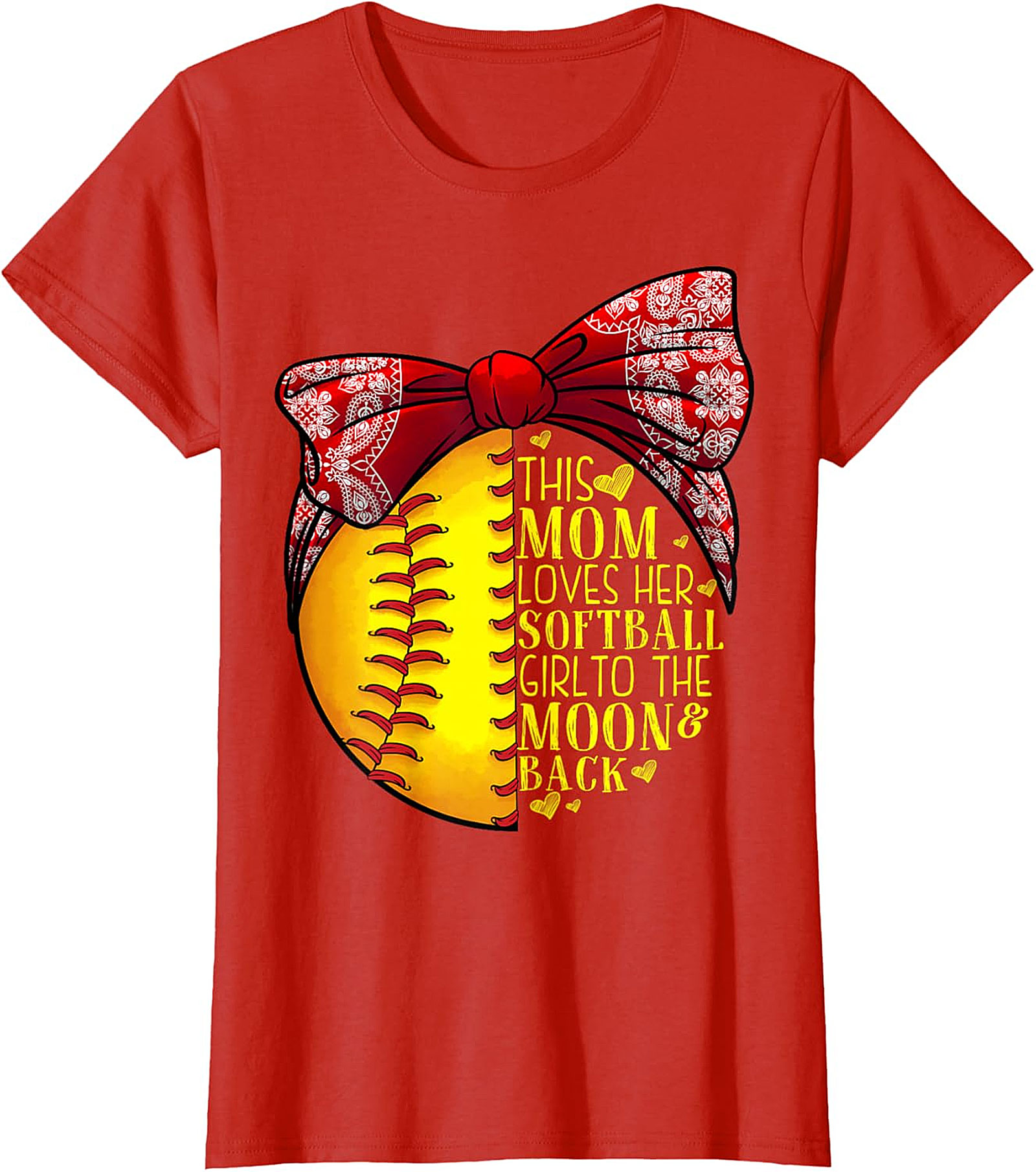 Softball Mom T-Shirt - Love Her To The Moon & Back Tee
