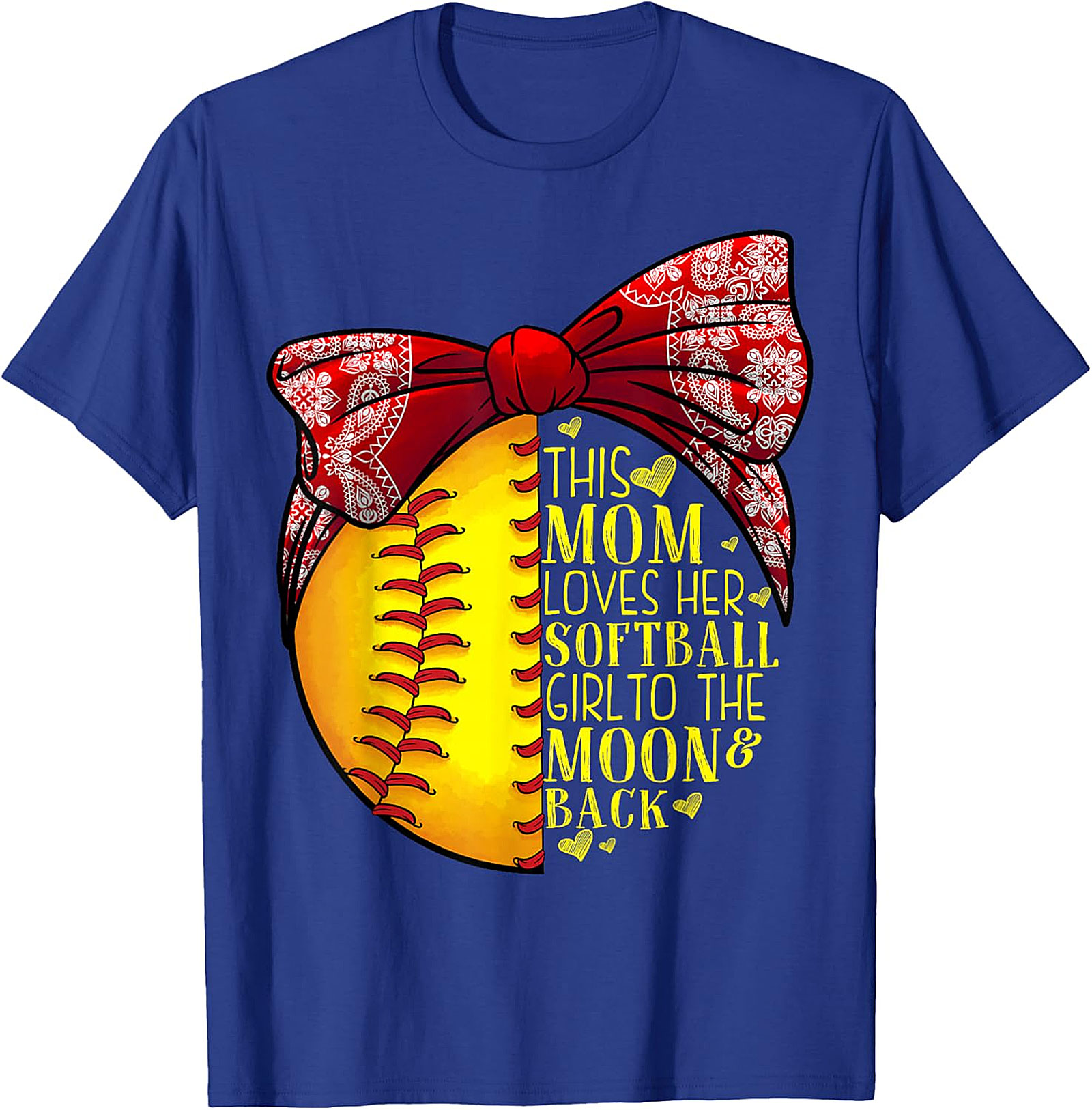 Softball Mom T-Shirt - Love Her To The Moon & Back Tee