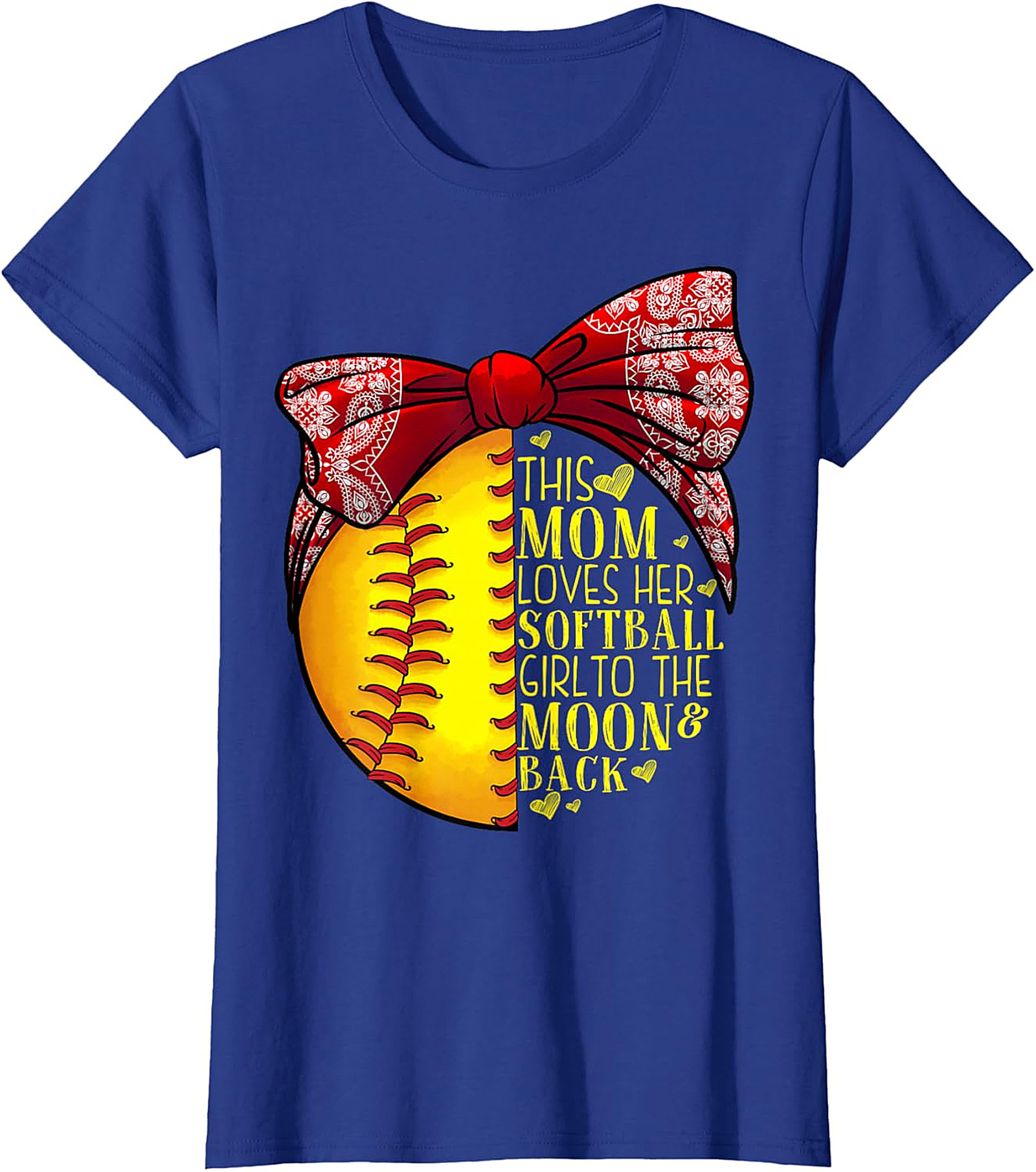 Softball Mom T-Shirt - Love Her To The Moon & Back Tee