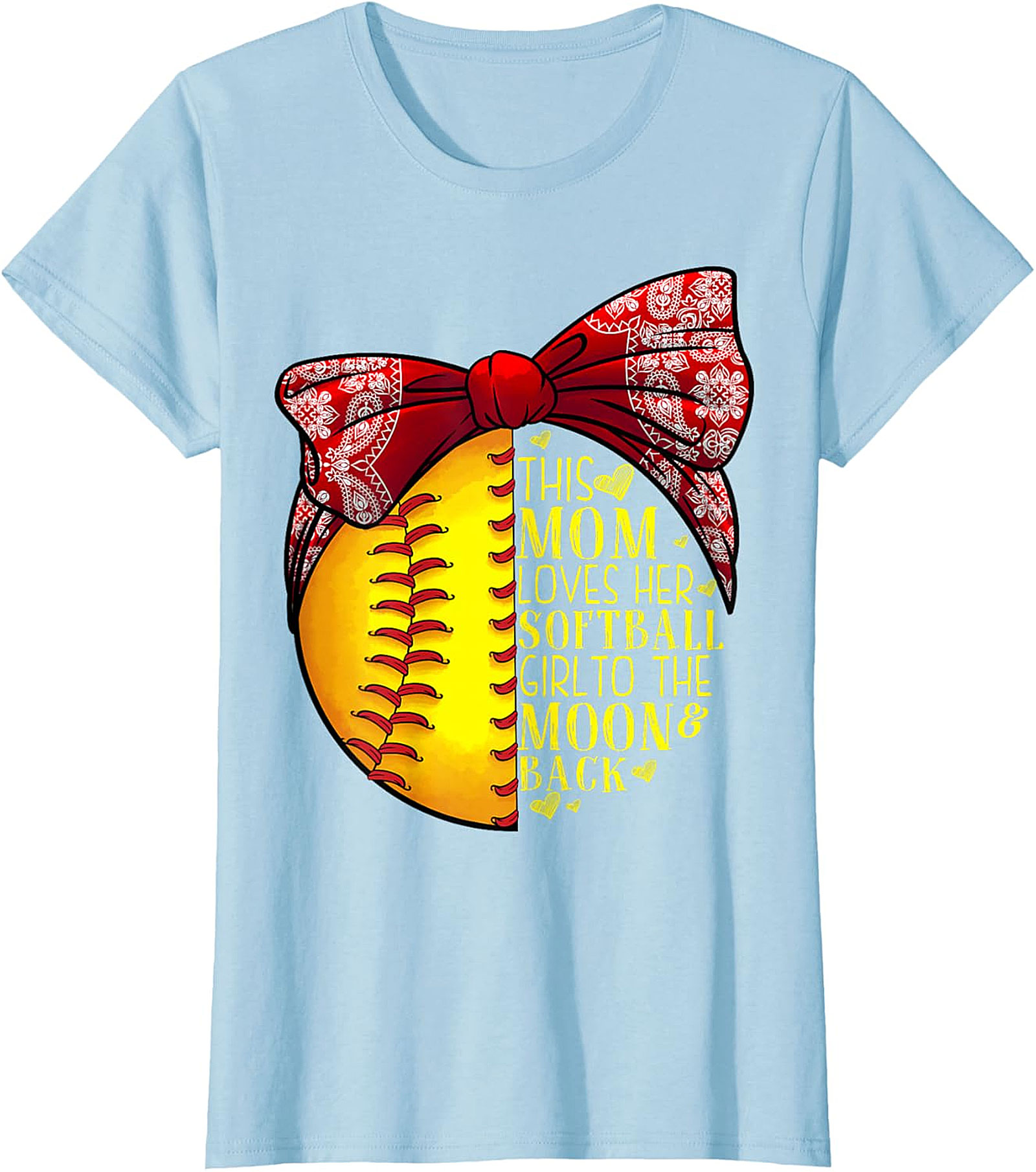 Softball Mom T-Shirt - Love Her To The Moon & Back Tee