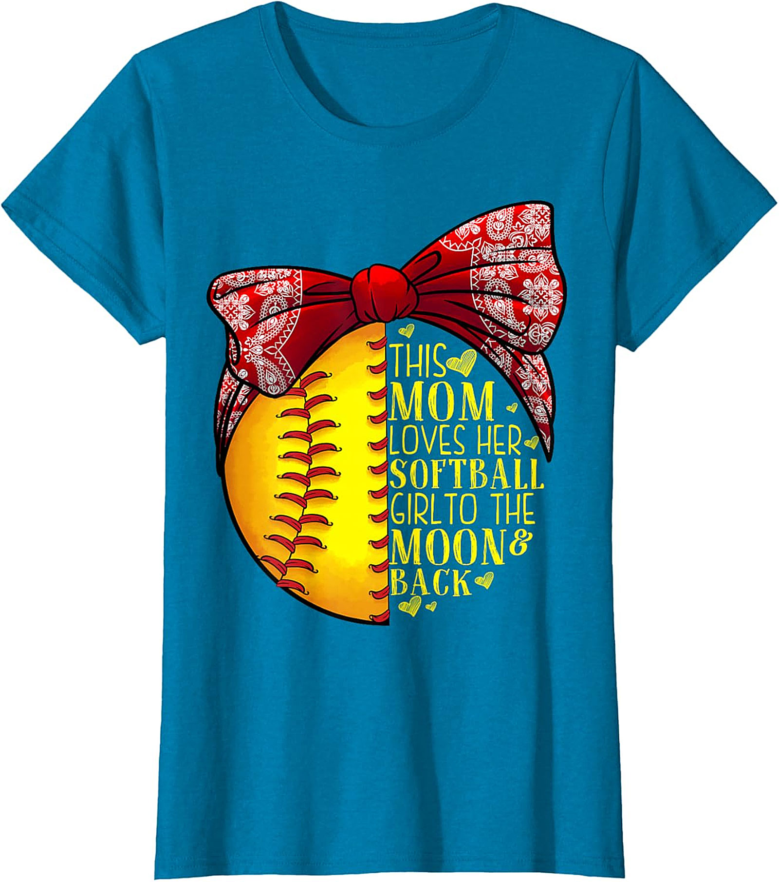 Softball Mom T-Shirt - Love Her To The Moon & Back Tee