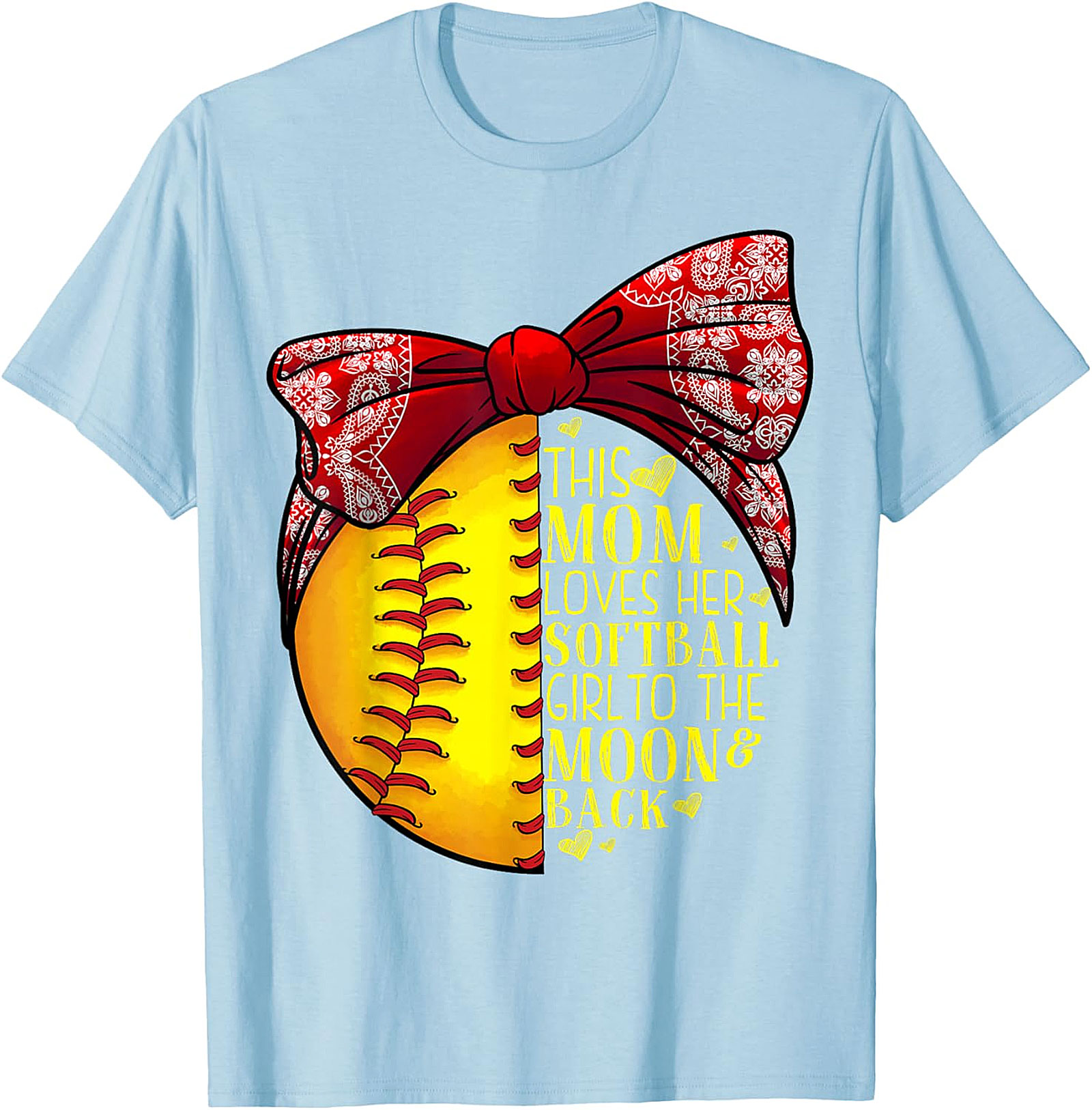 Softball Mom T-Shirt - Love Her To The Moon & Back Tee