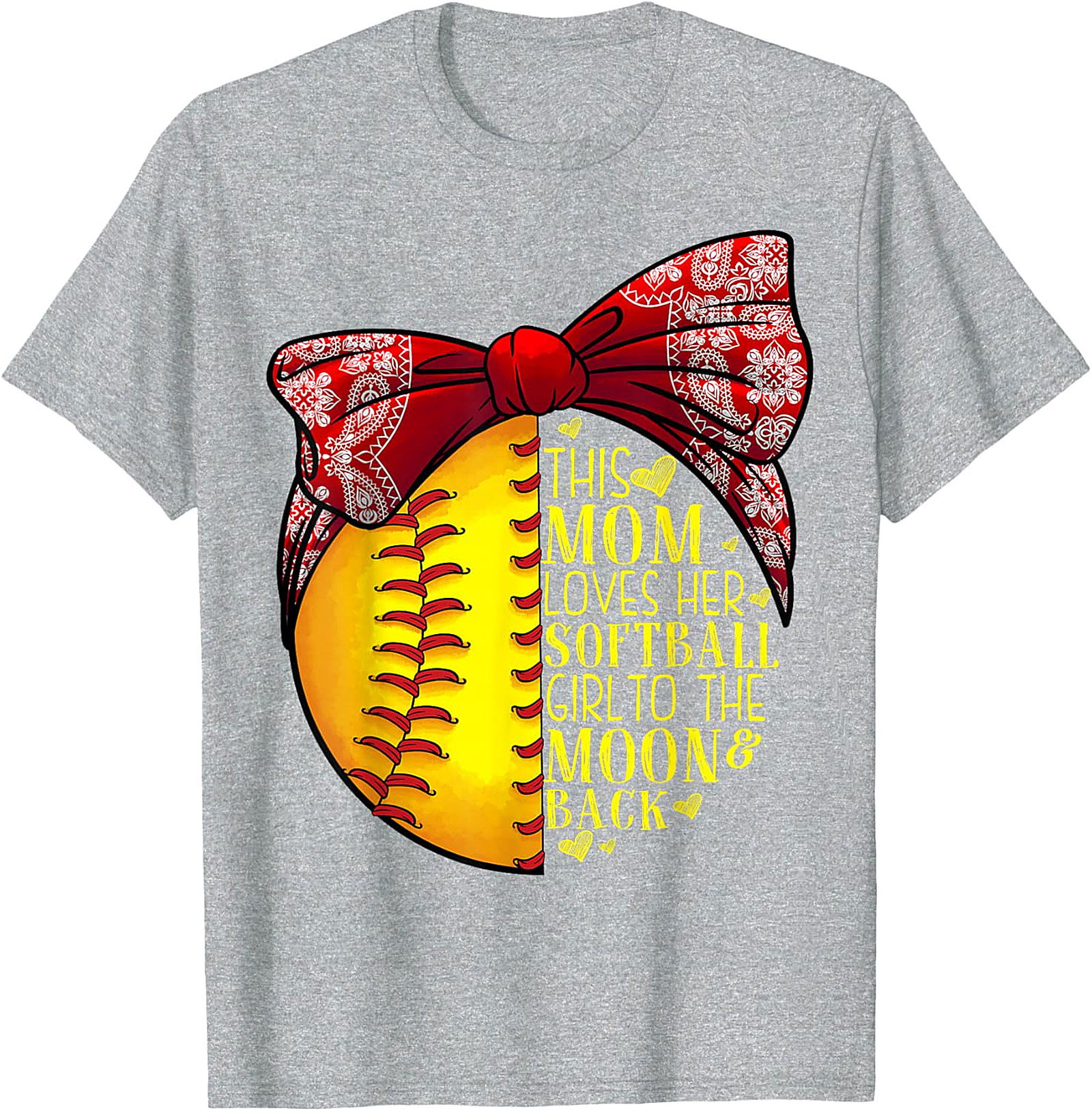 Softball Mom T-Shirt - Love Her To The Moon & Back Tee
