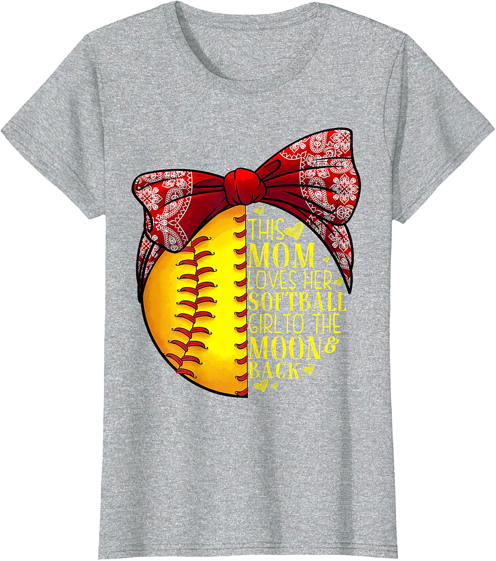 Softball Mom T-Shirt - Love Her To The Moon & Back Tee