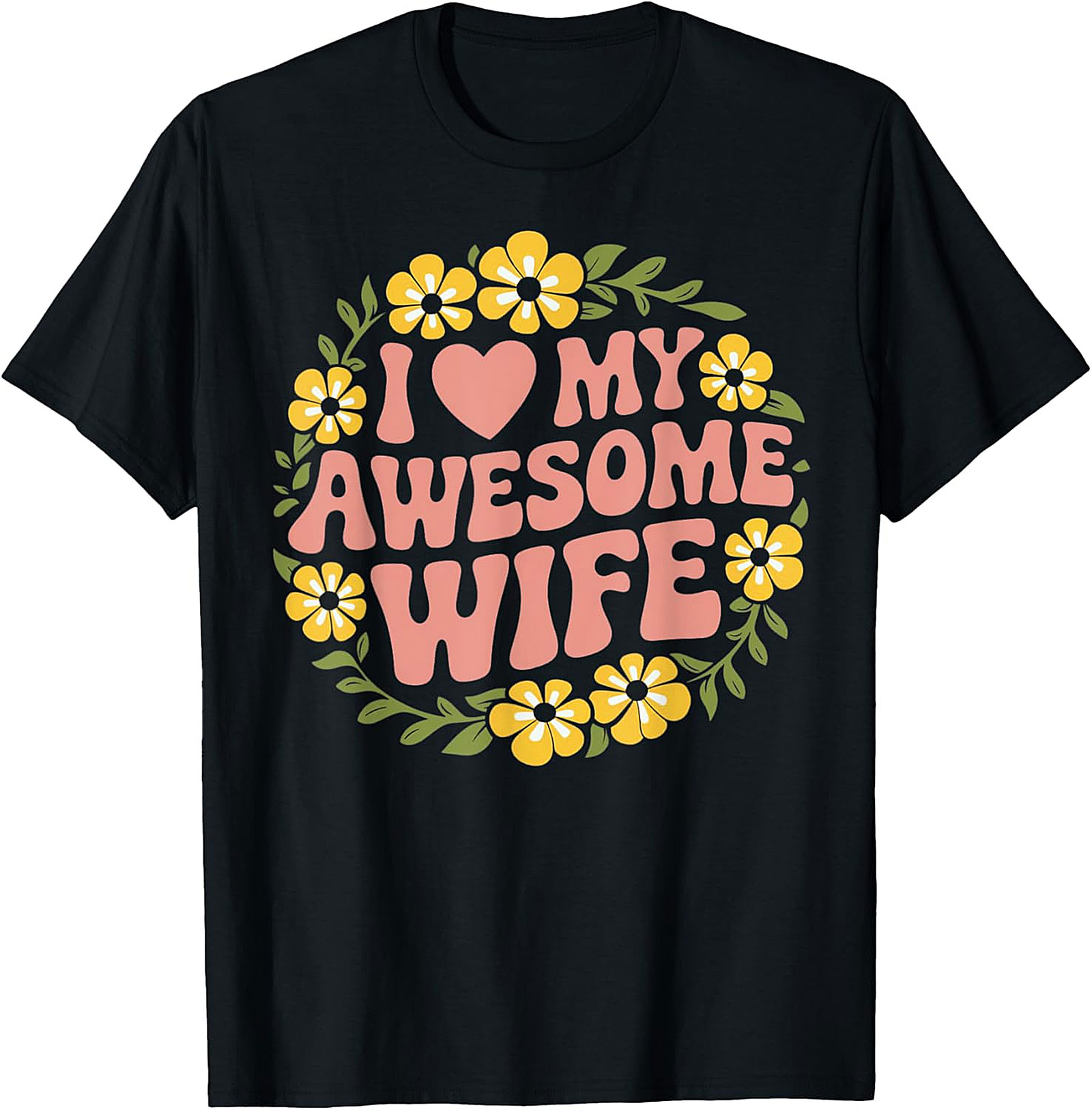 Awesome Wife T-shirt | Retro Floral Husband Gift Tee