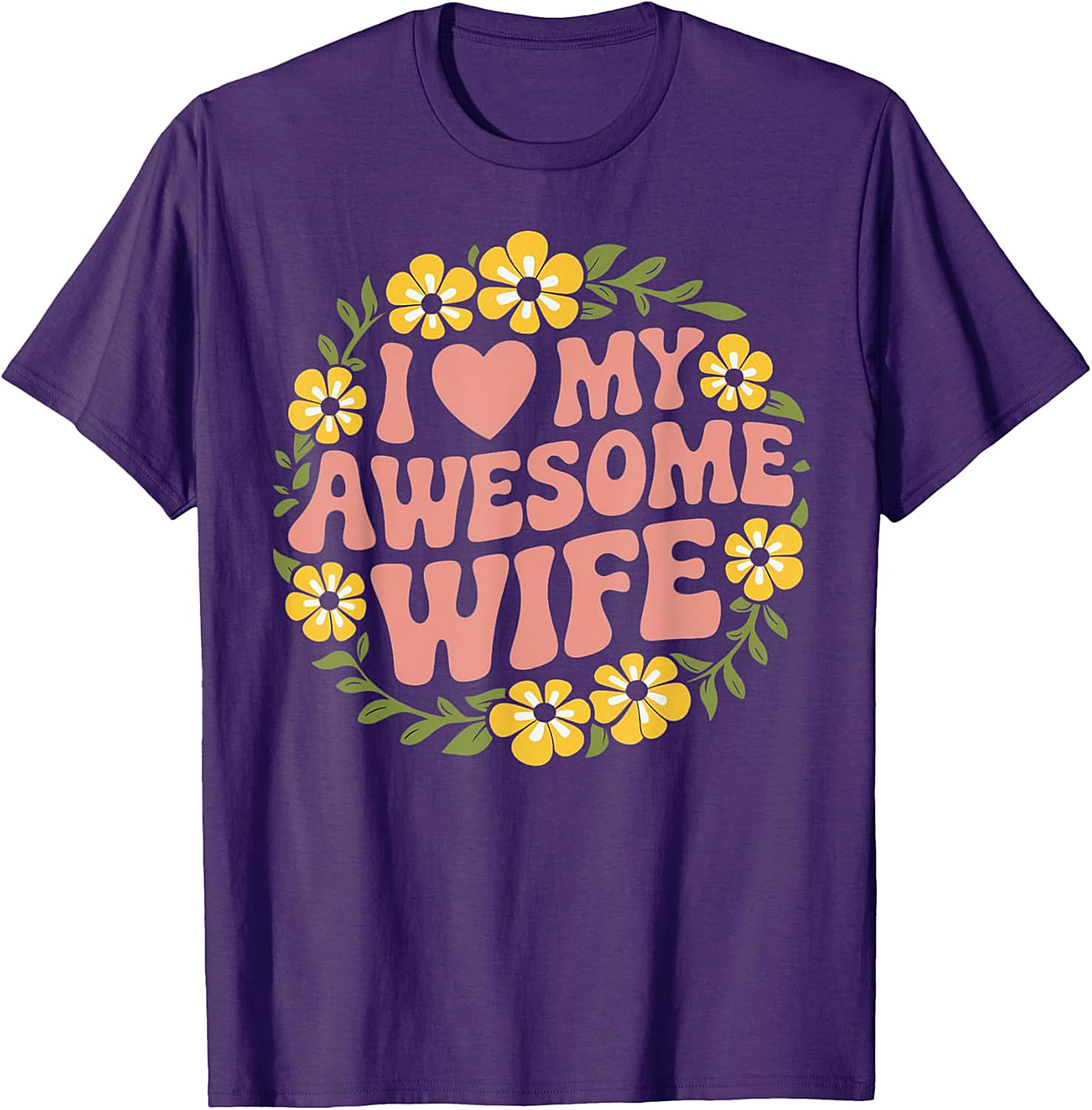 Awesome Wife T-shirt | Retro Floral Husband Gift Tee