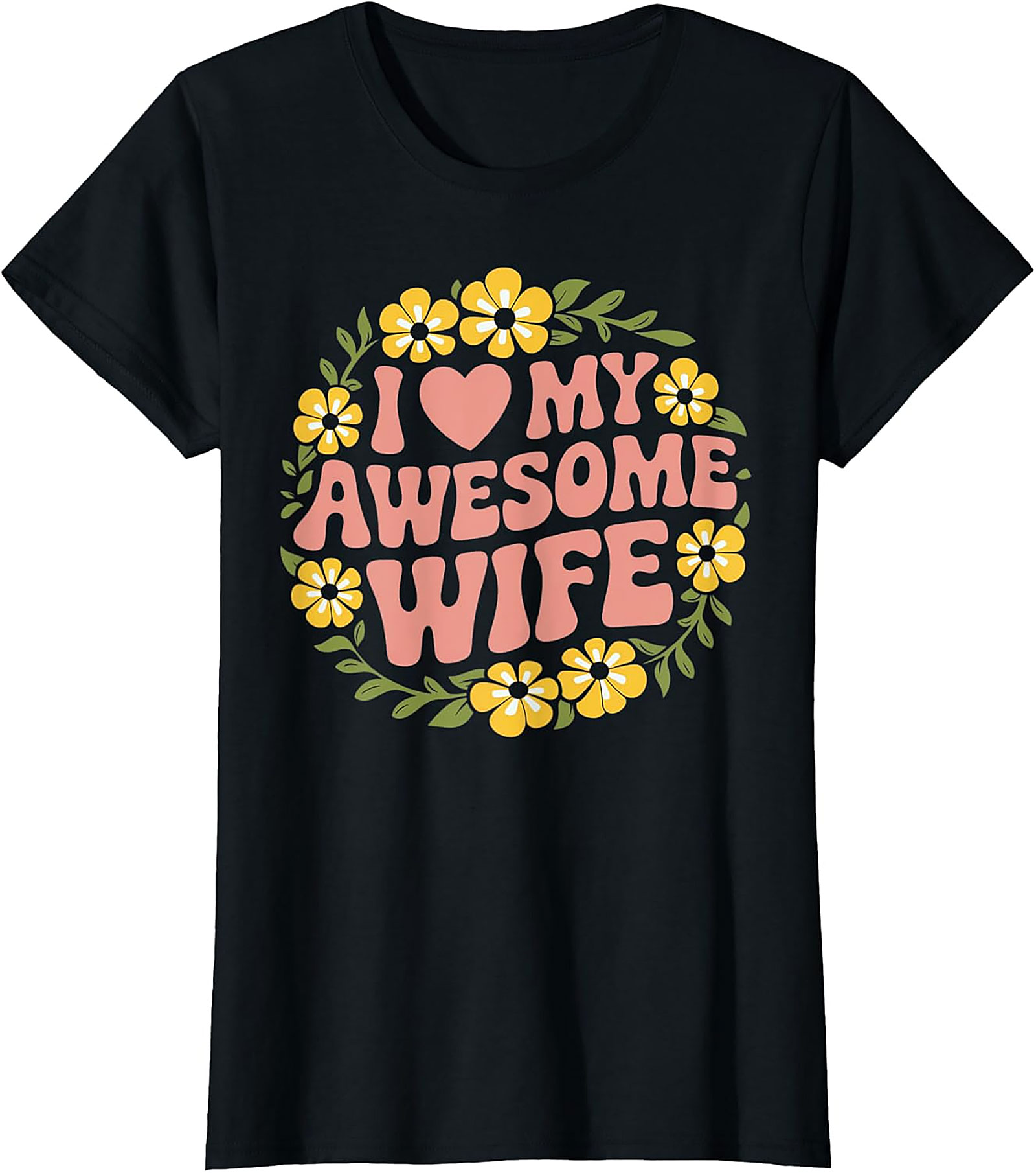 Awesome Wife T-shirt | Retro Floral Husband Gift Tee