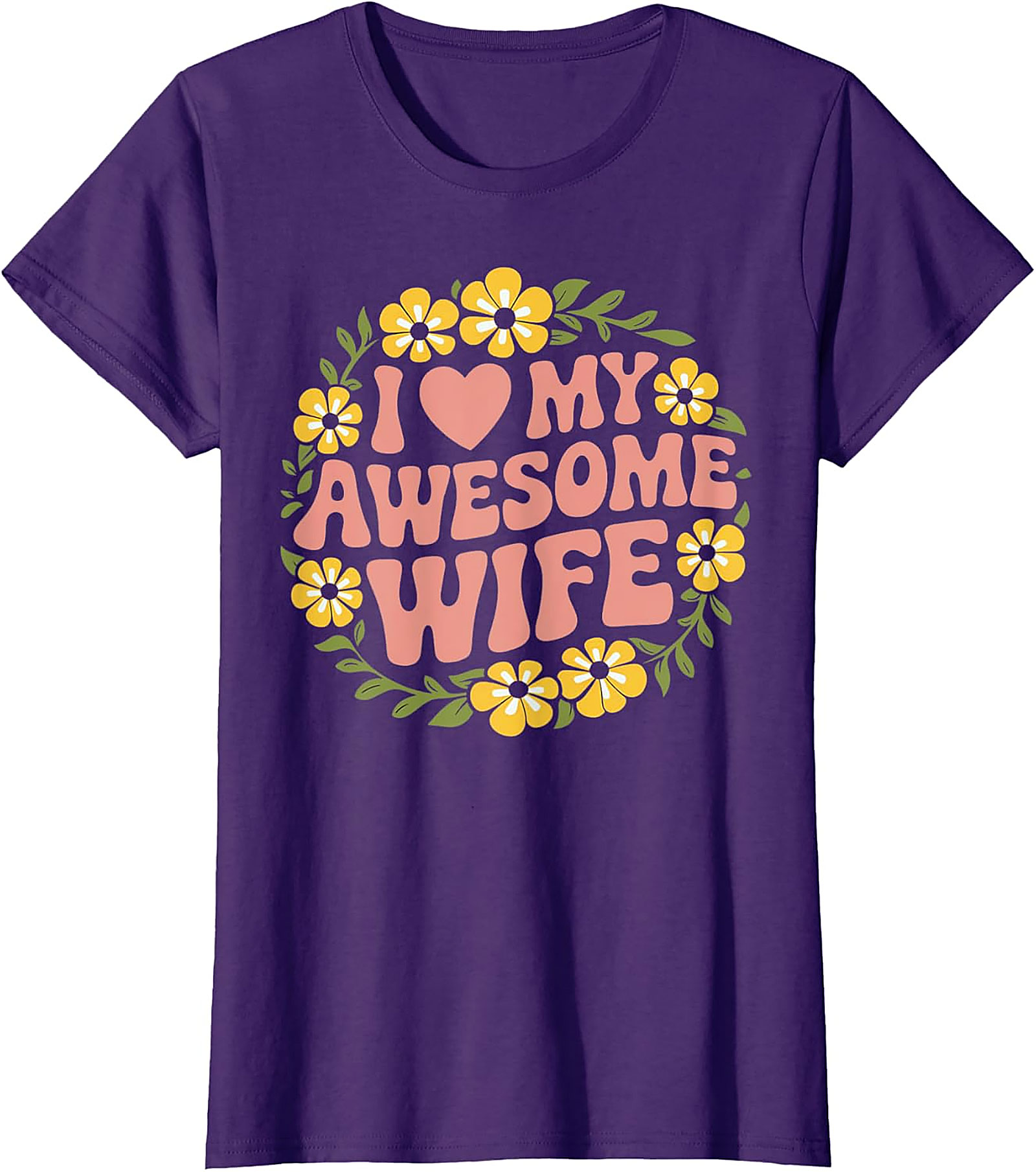 Awesome Wife T-shirt | Retro Floral Husband Gift Tee