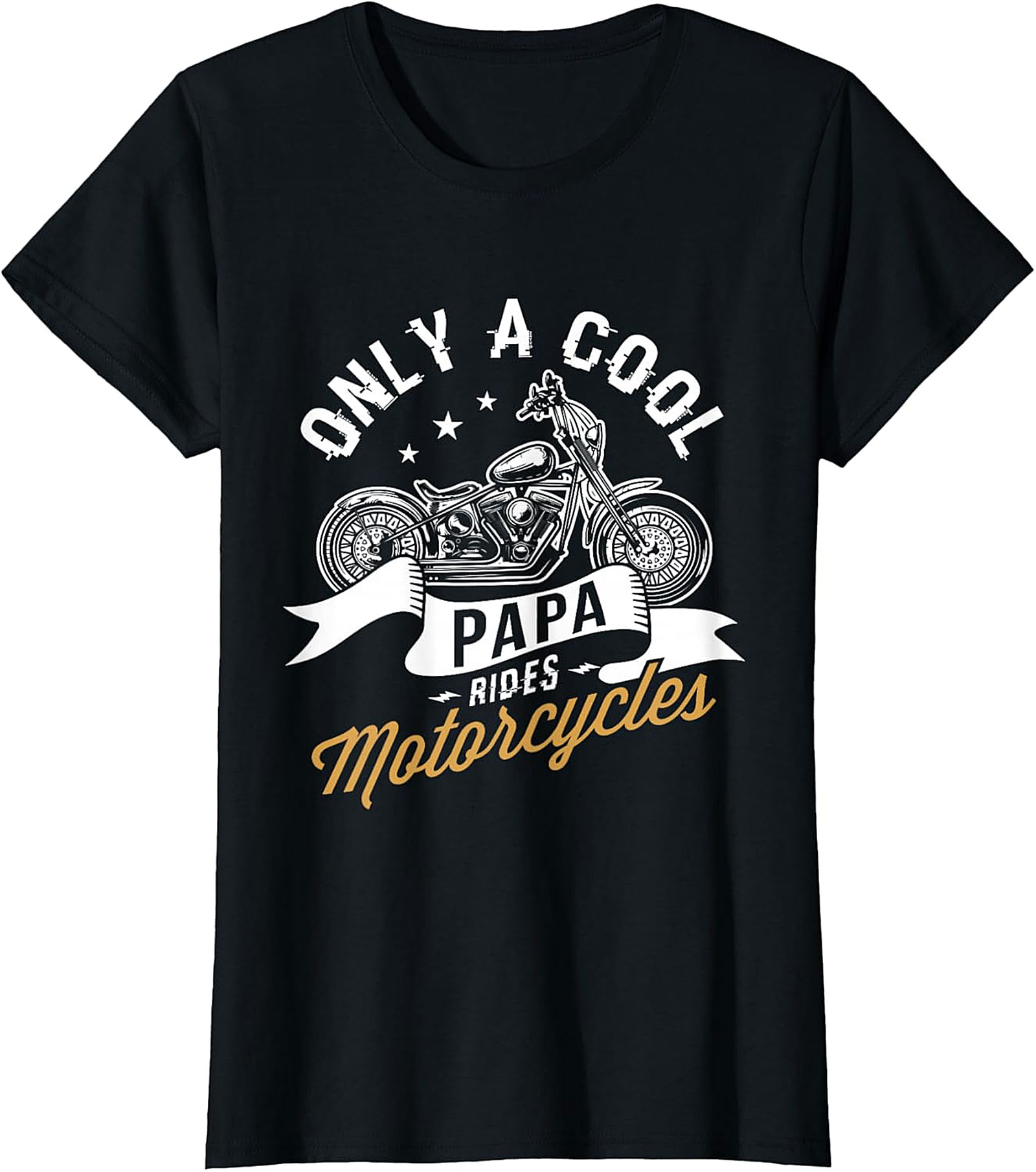 Cool Papa Biker T-Shirt - Motorcycle Graphic Tee for Grandpas