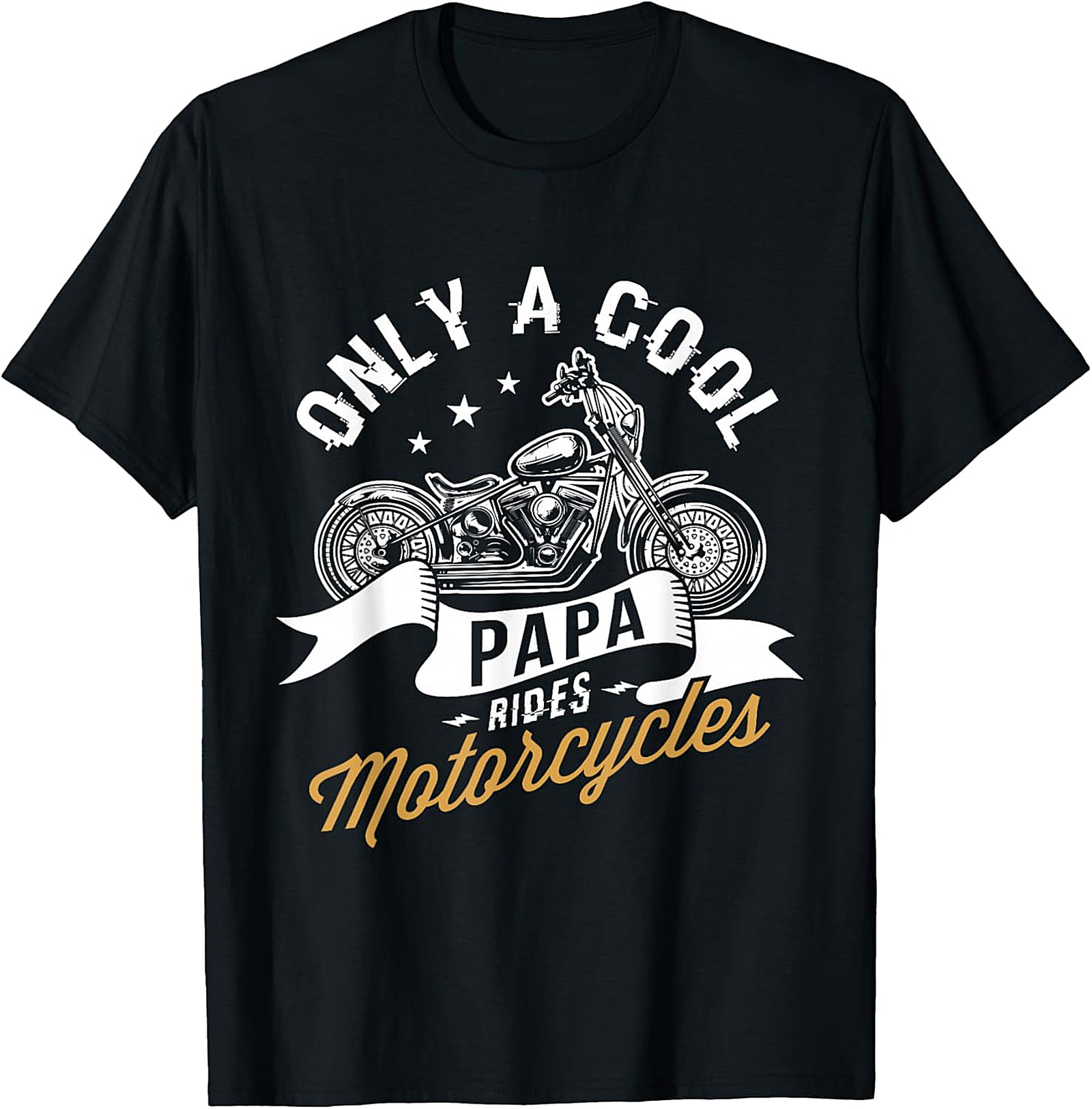 Cool Papa Biker T-Shirt - Motorcycle Graphic Tee for Grandpas