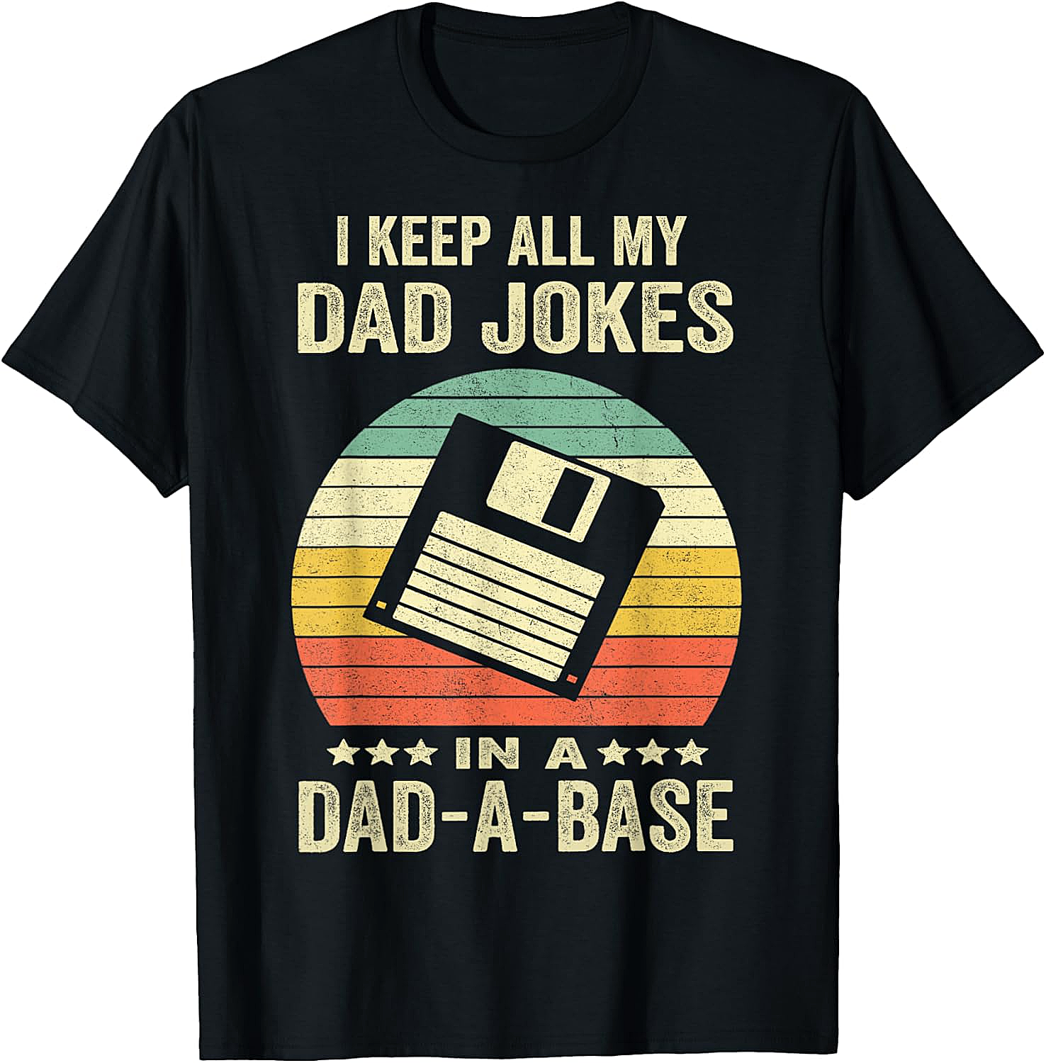 Dad-A-Base Retro T-Shirt  Funny Dad Joke Graphic Tee