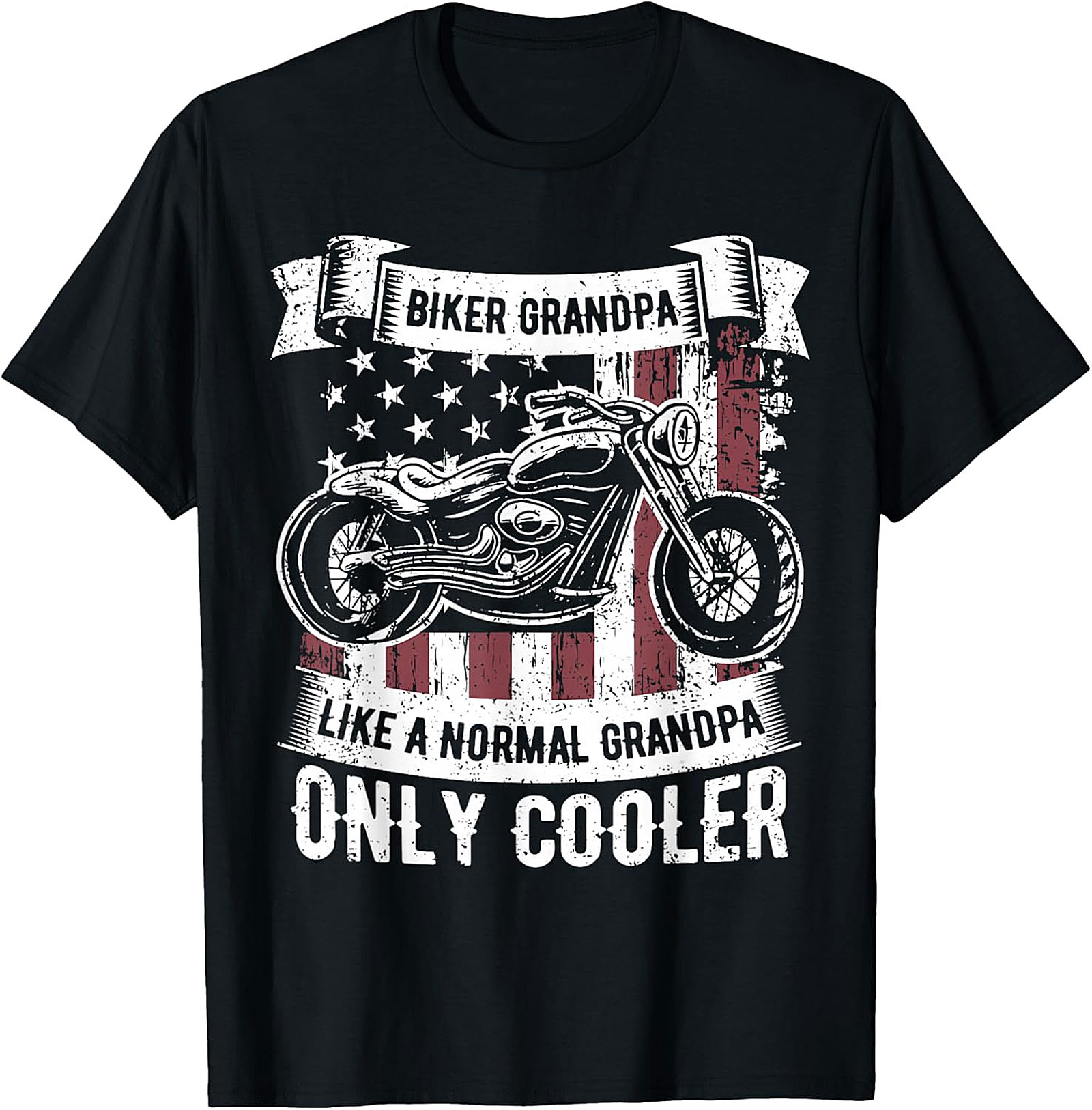 Biker Grandpa T-Shirt - Like a Normal Grandpa Only Cooler