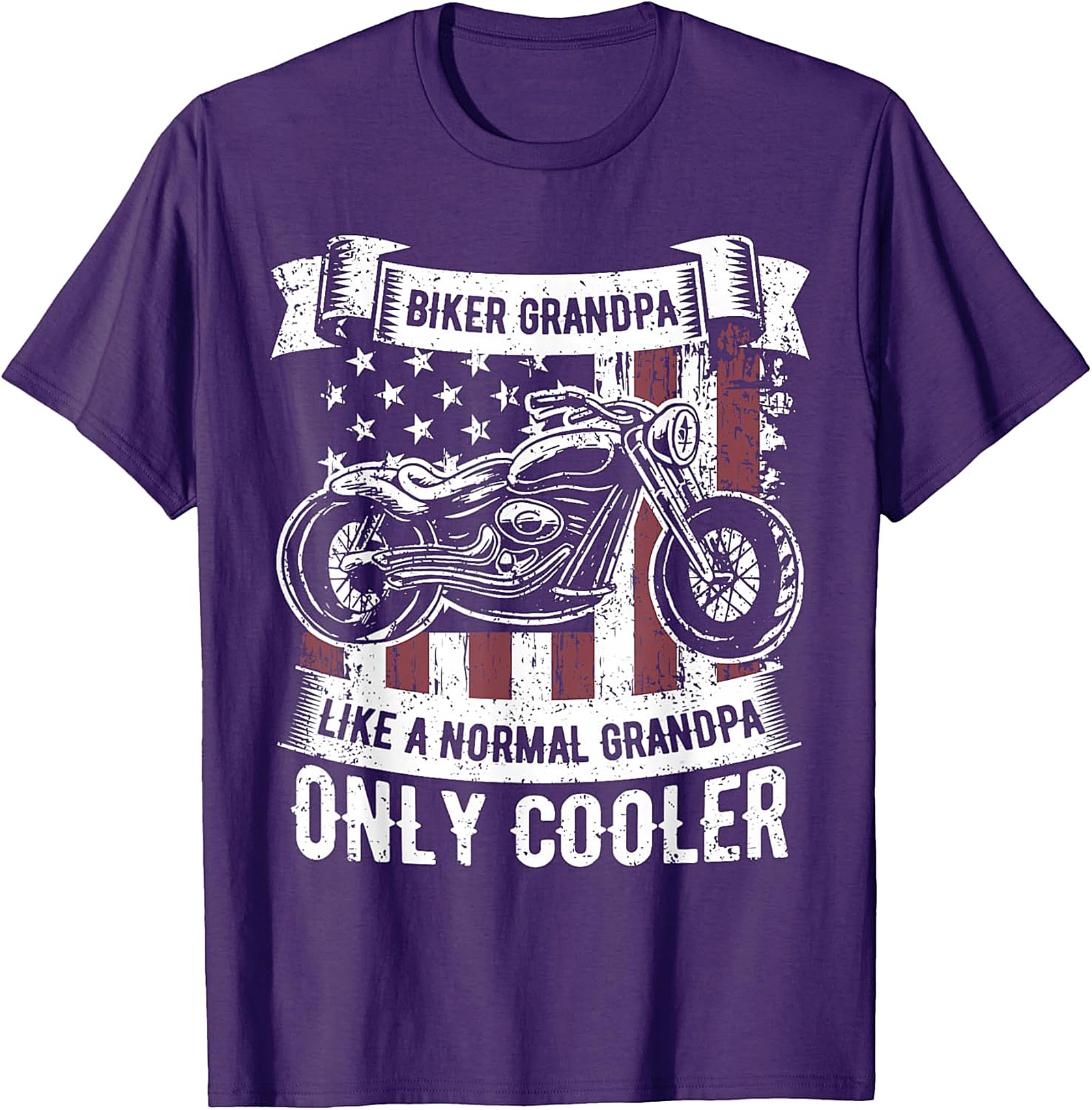  Biker Grandpa T-Shirt - Like a Normal Grandpa Only Cooler