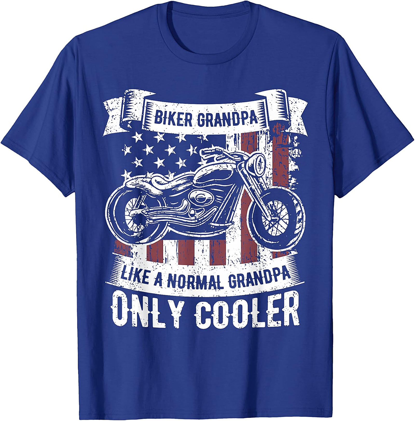  Biker Grandpa T-Shirt - Like a Normal Grandpa Only Cooler