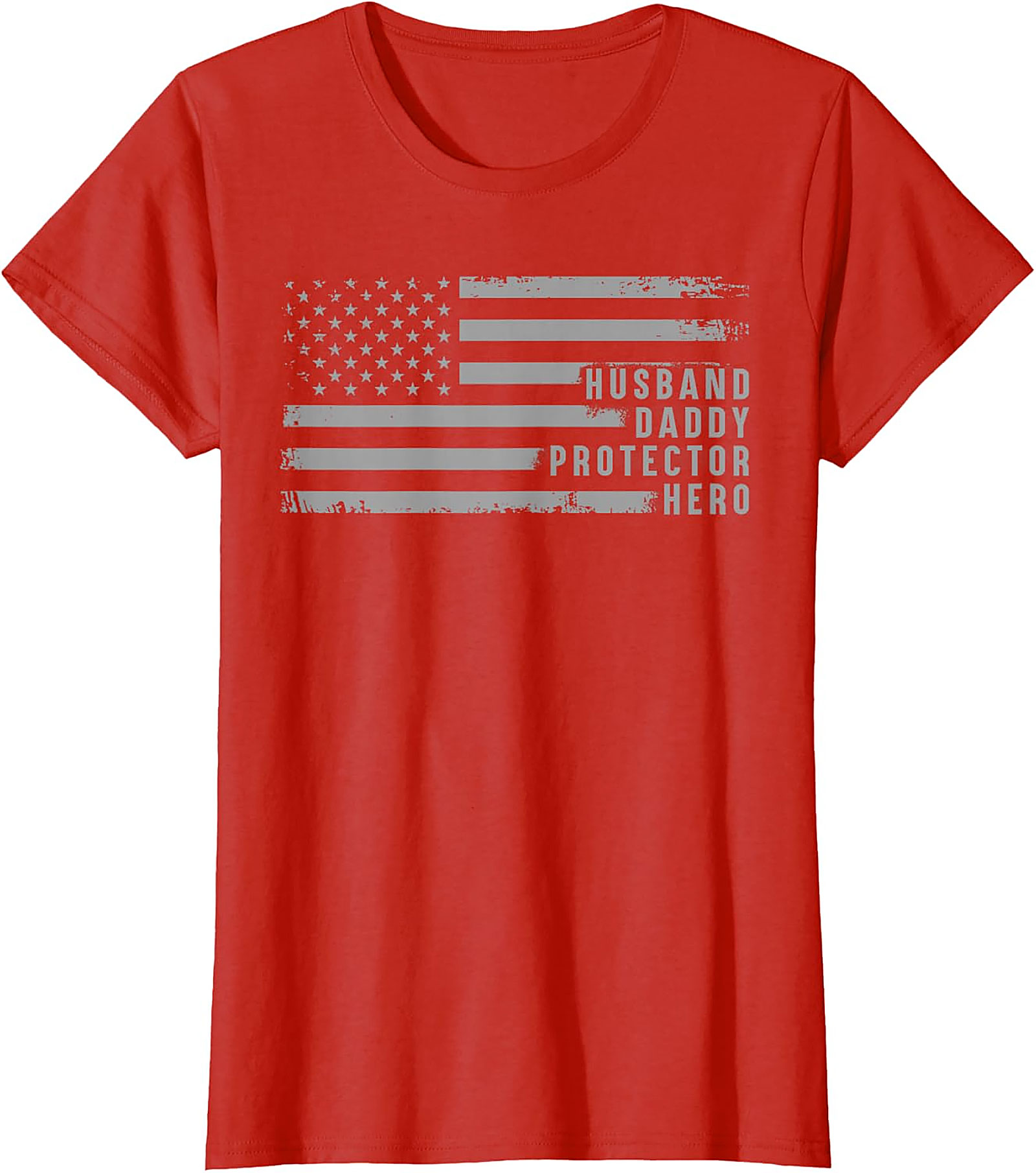 Husband Daddy Protector Hero American Flag T-Shirt | Gift for Dad