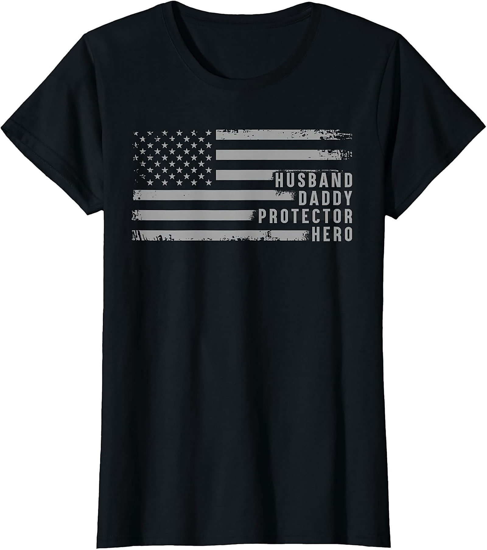 Husband Daddy Protector Hero American Flag T-Shirt | Gift for Dad