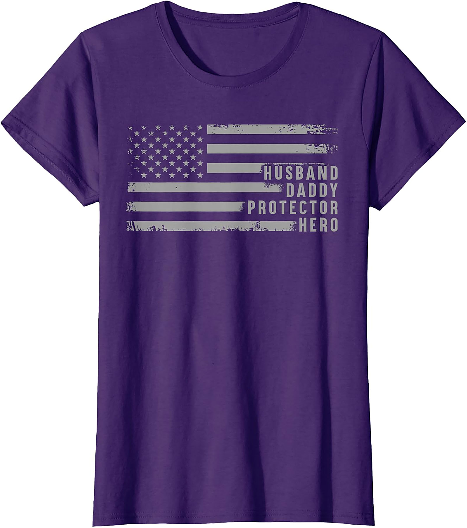 Husband Daddy Protector Hero American Flag T-Shirt | Gift for Dad