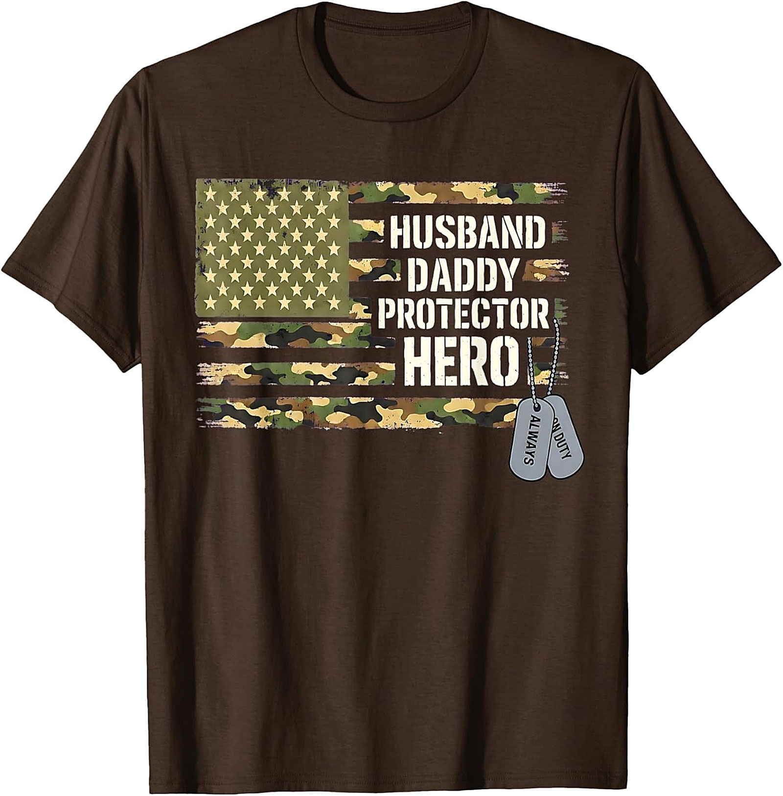 Husband Daddy Protector Hero Camo T-Shirt | Patriotic Gift