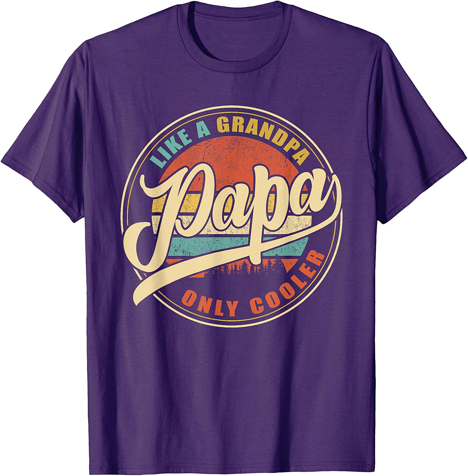 Papa Like A Grandpa Only Cooler T-Shirt | Retro Gift Tee