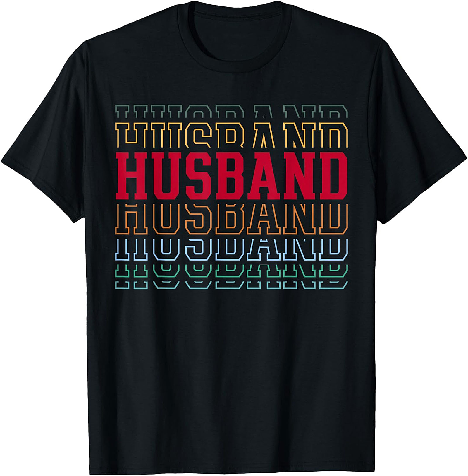 Retro Husband T-Shirt - Vintage Stacked Graphic Tee