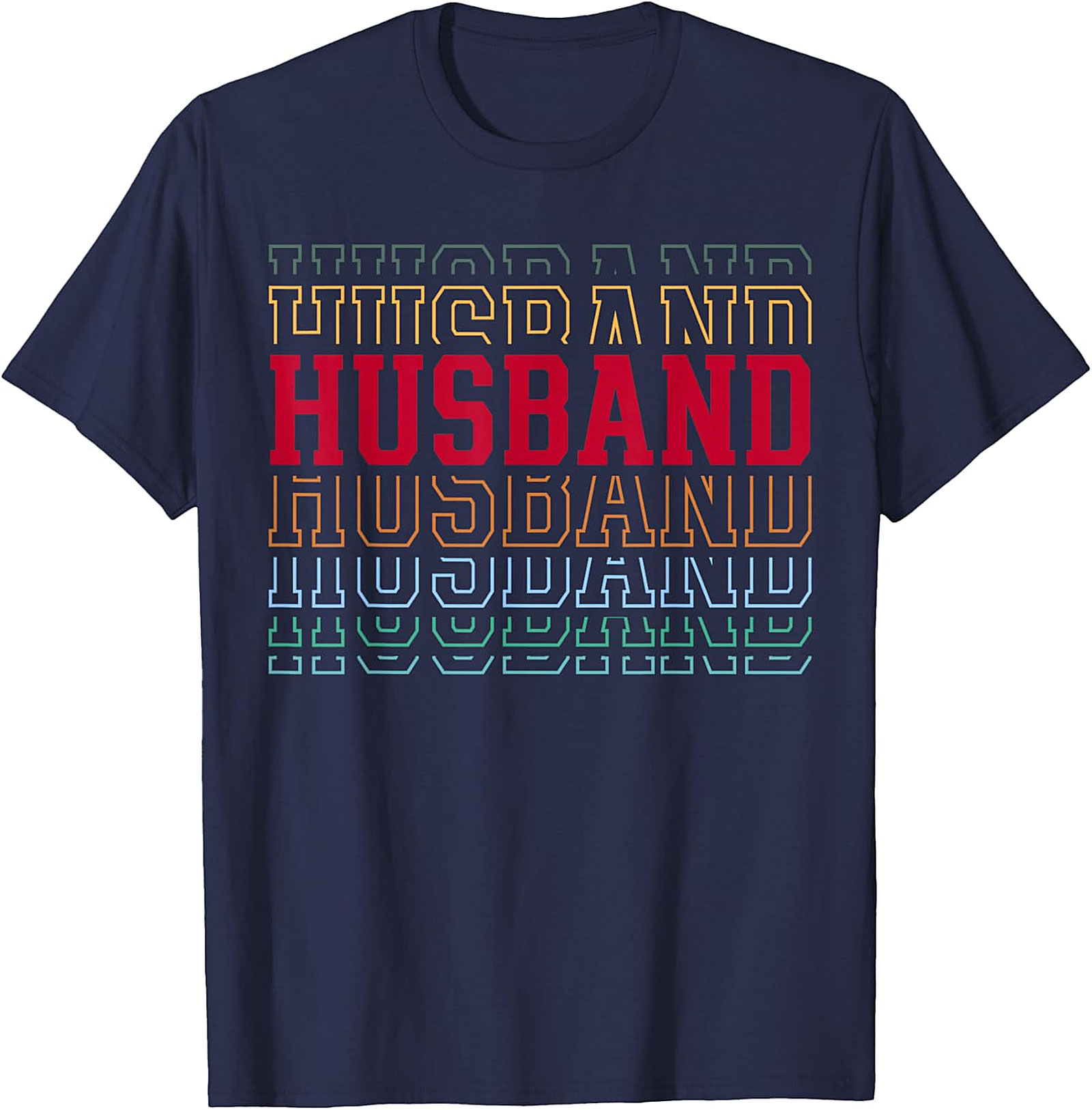 Retro Husband T-Shirt - Vintage Stacked Graphic Tee