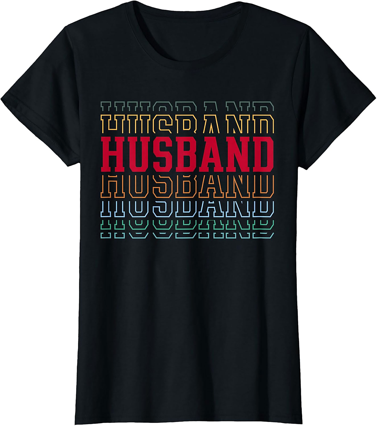 Retro Husband T-Shirt - Vintage Stacked Graphic Tee