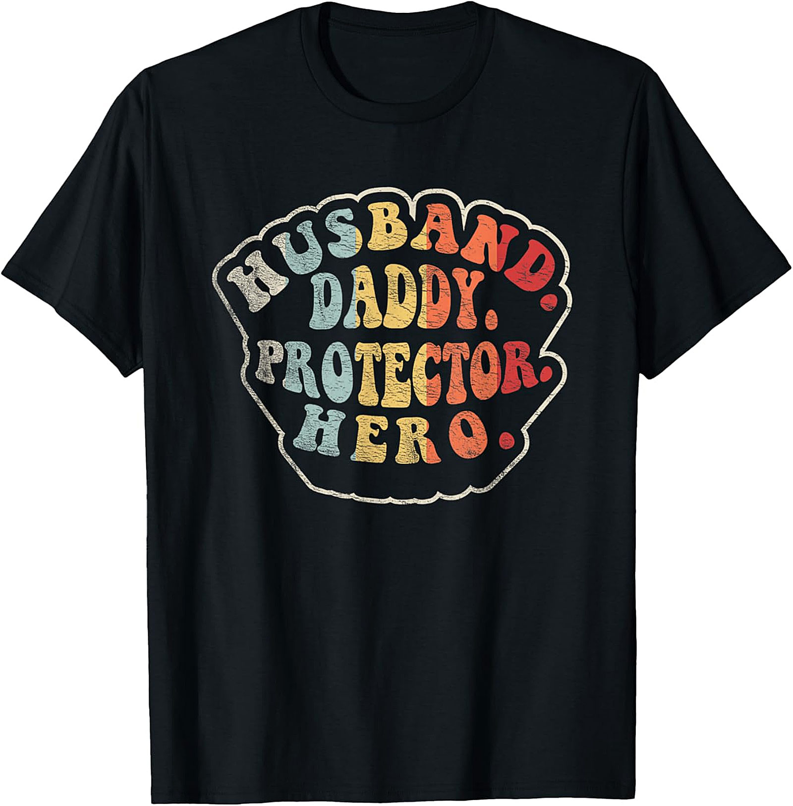 Husband Daddy Protector Hero T-shirt - Retro Father's Gift