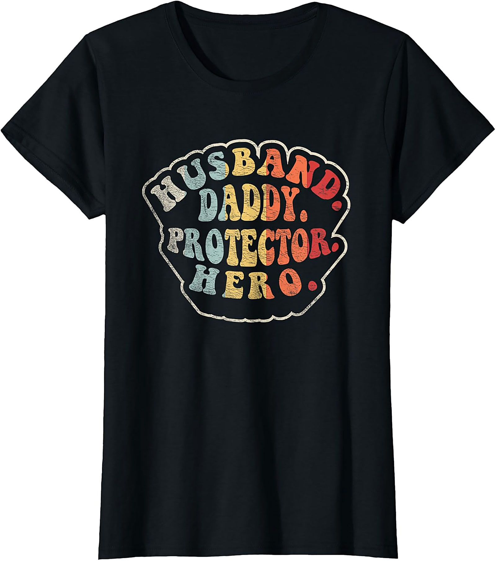 Husband Daddy Protector Hero T-shirt - Retro Father's Gift