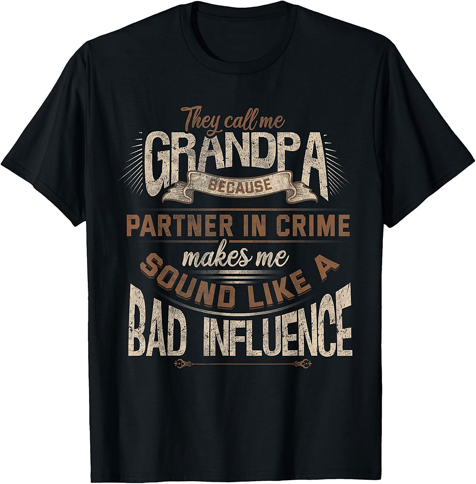 Funny Grandpa Partner In Crime T-Shirt - Soft Cotton Tee