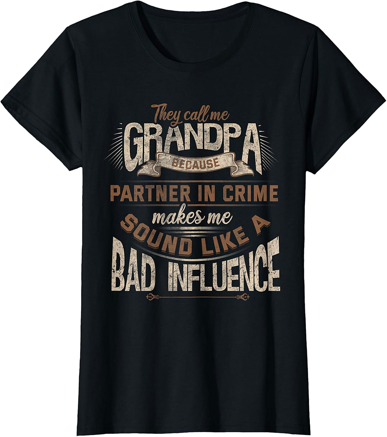 Funny Grandpa Partner In Crime T-Shirt - Soft Cotton Tee