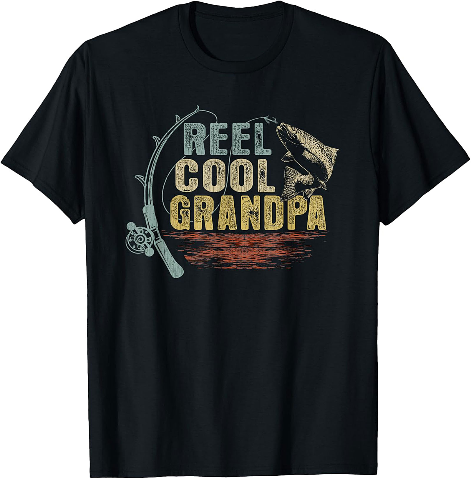  Reel Cool Grandpa Fishing T-Shirt | Vintage Graphic Tee Gift
