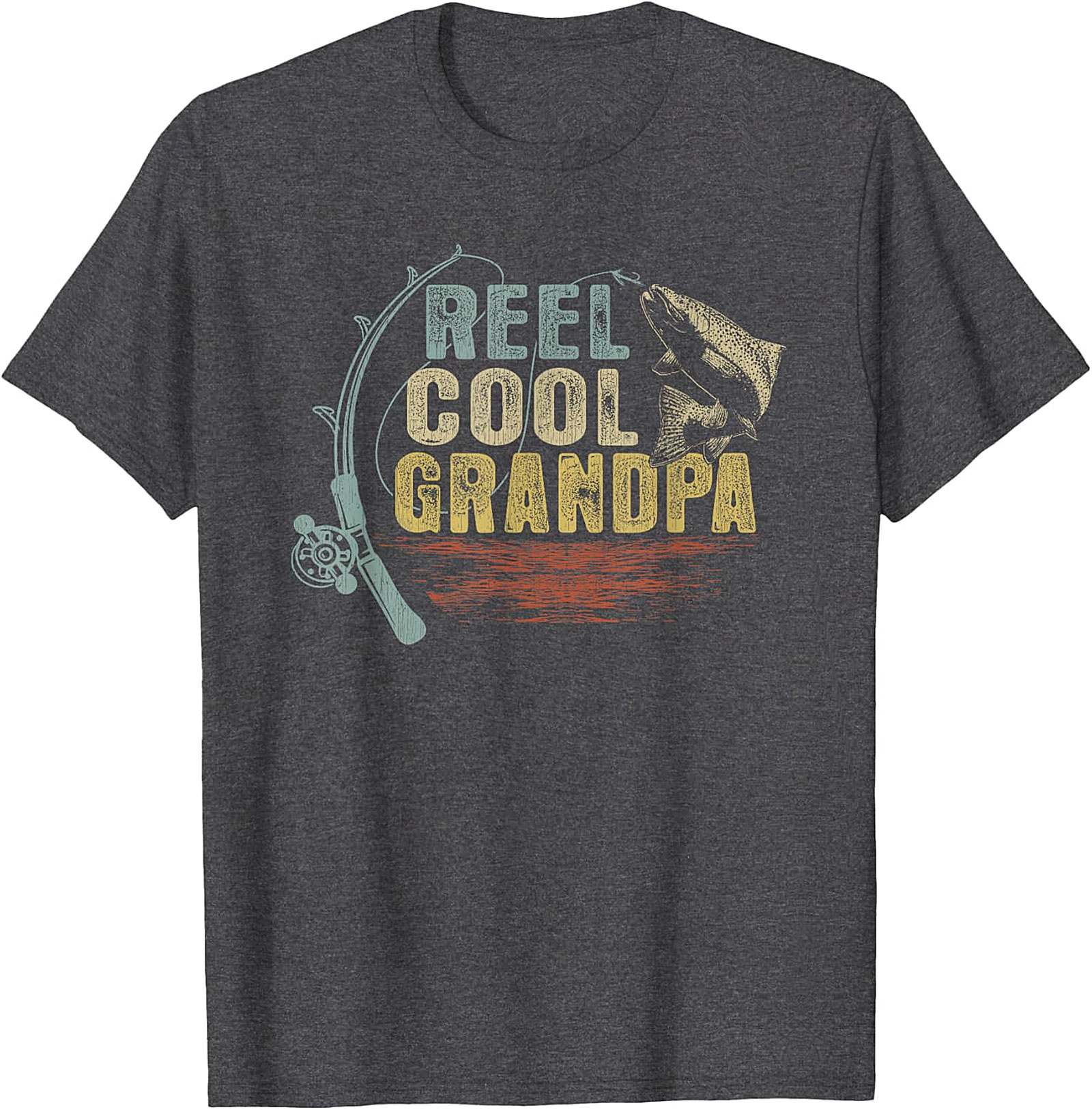  Reel Cool Grandpa Fishing T-Shirt | Vintage Graphic Tee Gift