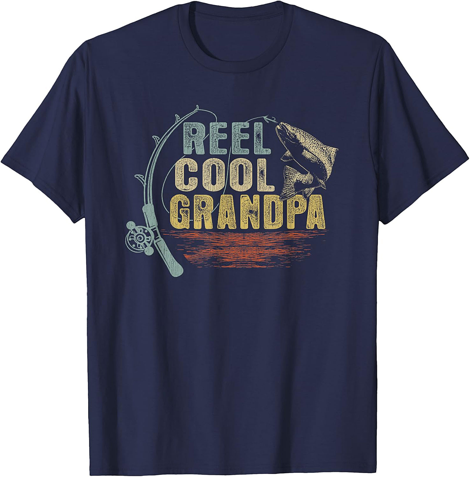  Reel Cool Grandpa Fishing T-Shirt | Vintage Graphic Tee Gift