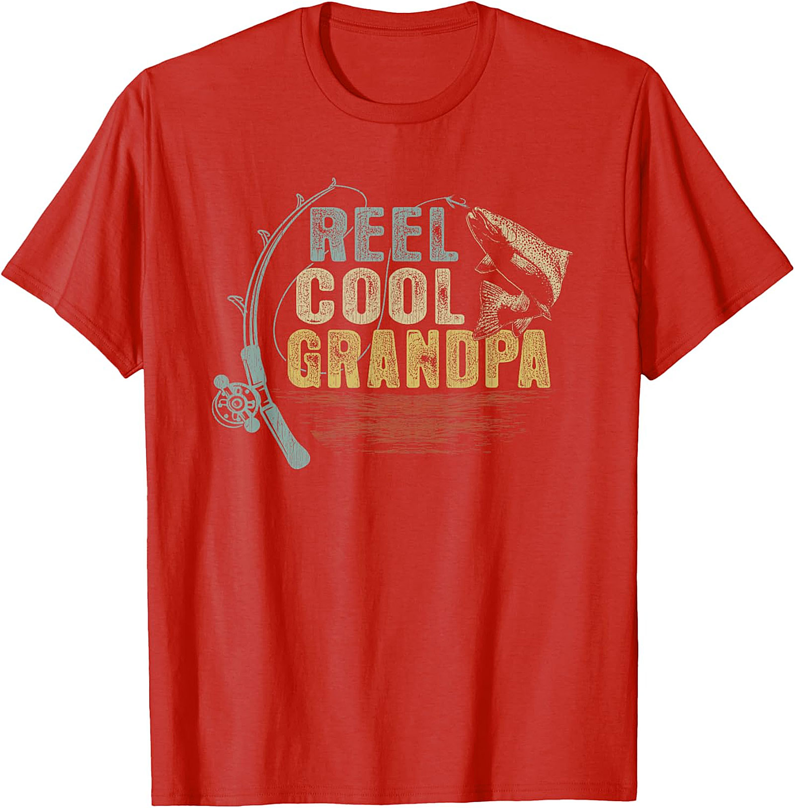  Reel Cool Grandpa Fishing T-Shirt | Vintage Graphic Tee Gift