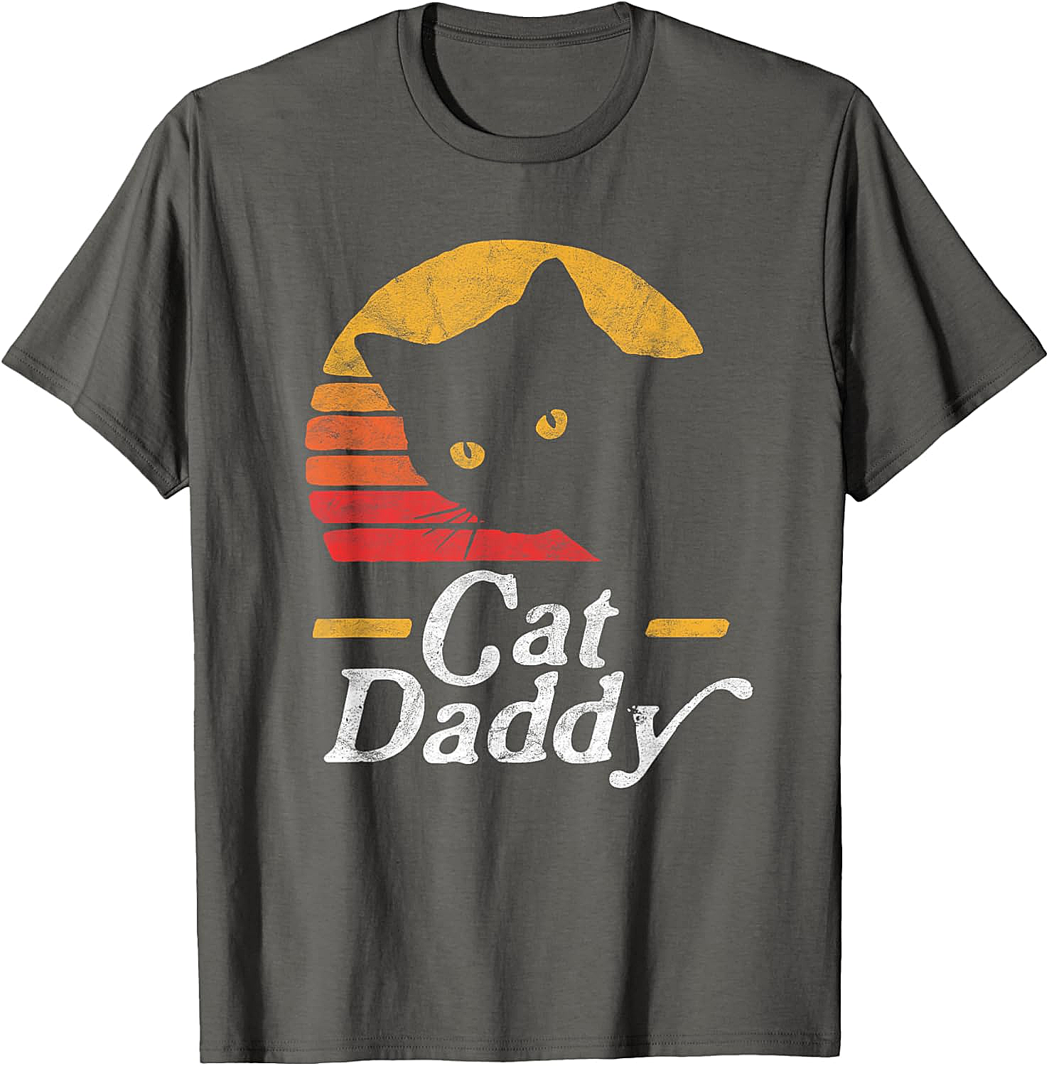 Retro Cat Daddy T-Shirt Vintage Sunset Graphic Tee