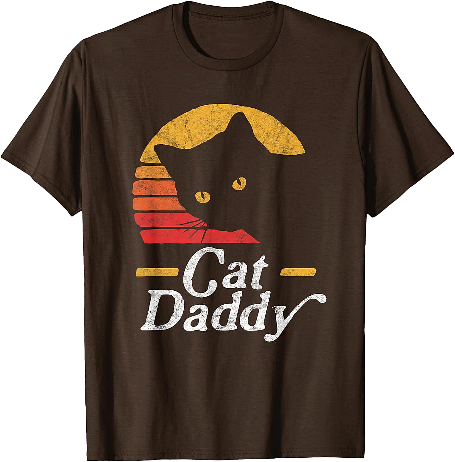 Retro Cat Daddy T-Shirt Vintage Sunset Graphic Tee