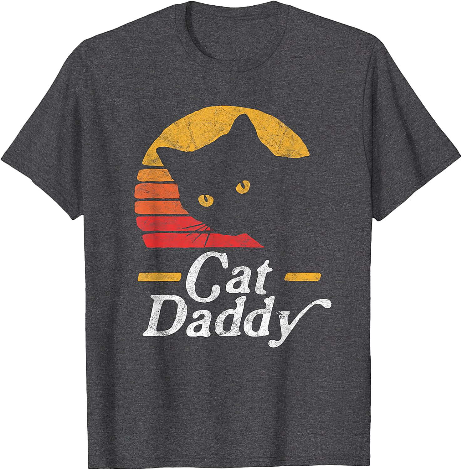 Retro Cat Daddy T-Shirt Vintage Sunset Graphic Tee