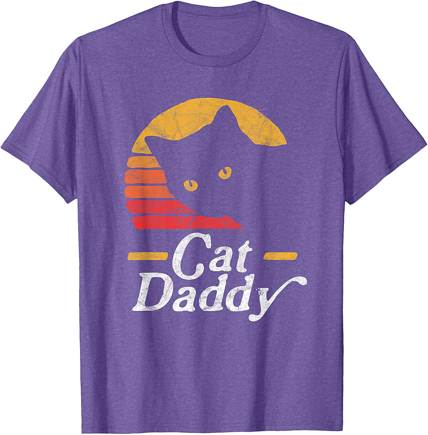 Retro Cat Daddy T-Shirt Vintage Sunset Graphic Tee