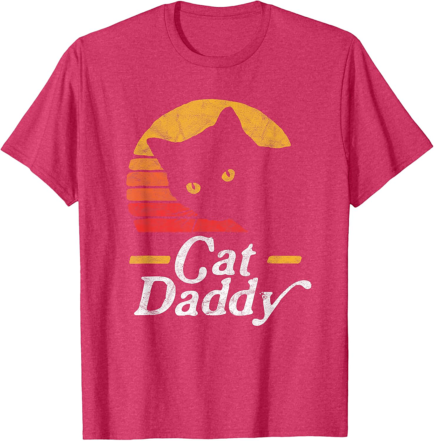 Retro Cat Daddy T-Shirt Vintage Sunset Graphic Tee