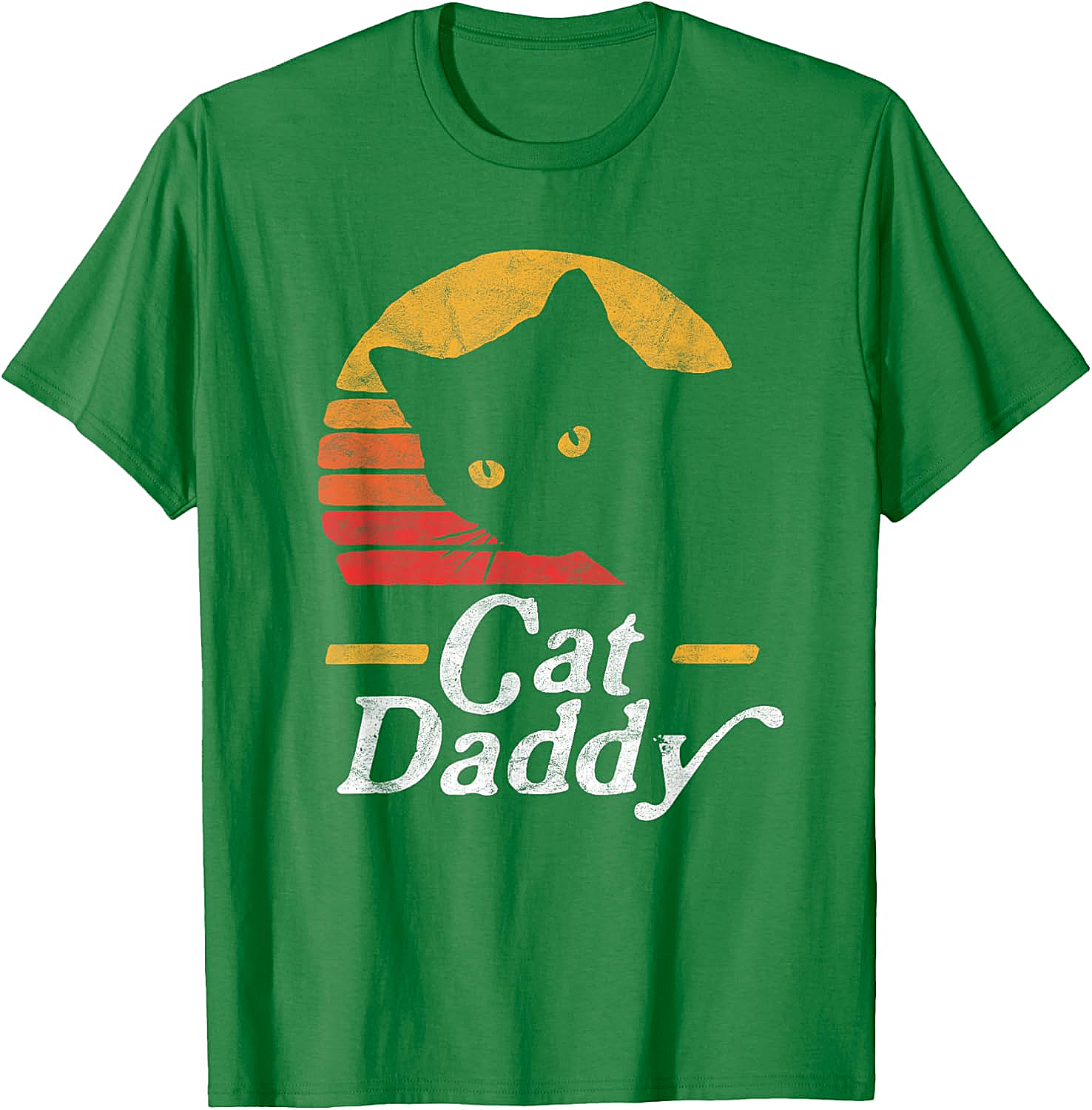 Retro Cat Daddy T-Shirt Vintage Sunset Graphic Tee