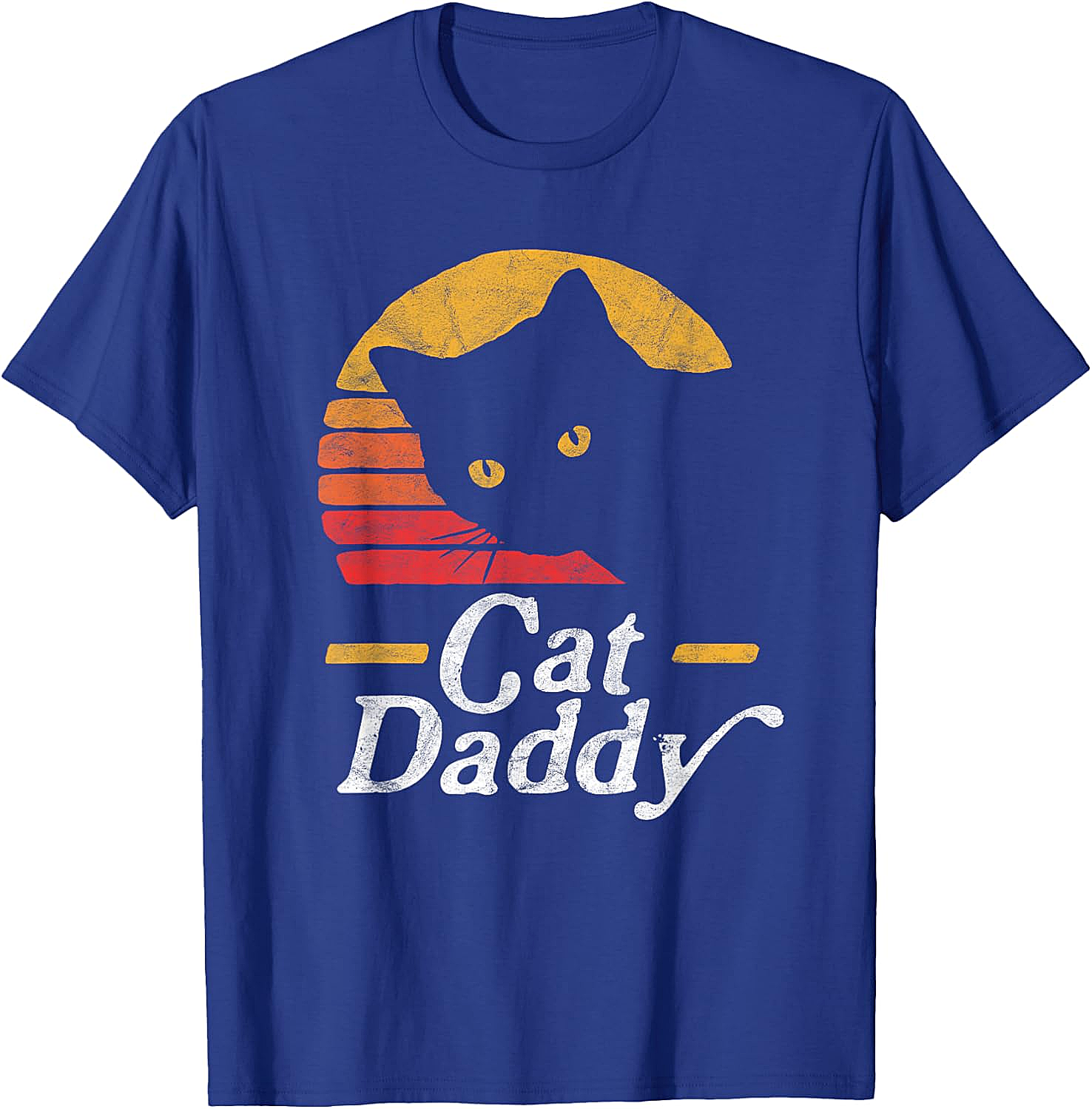 Retro Cat Daddy T-Shirt Vintage Sunset Graphic Tee